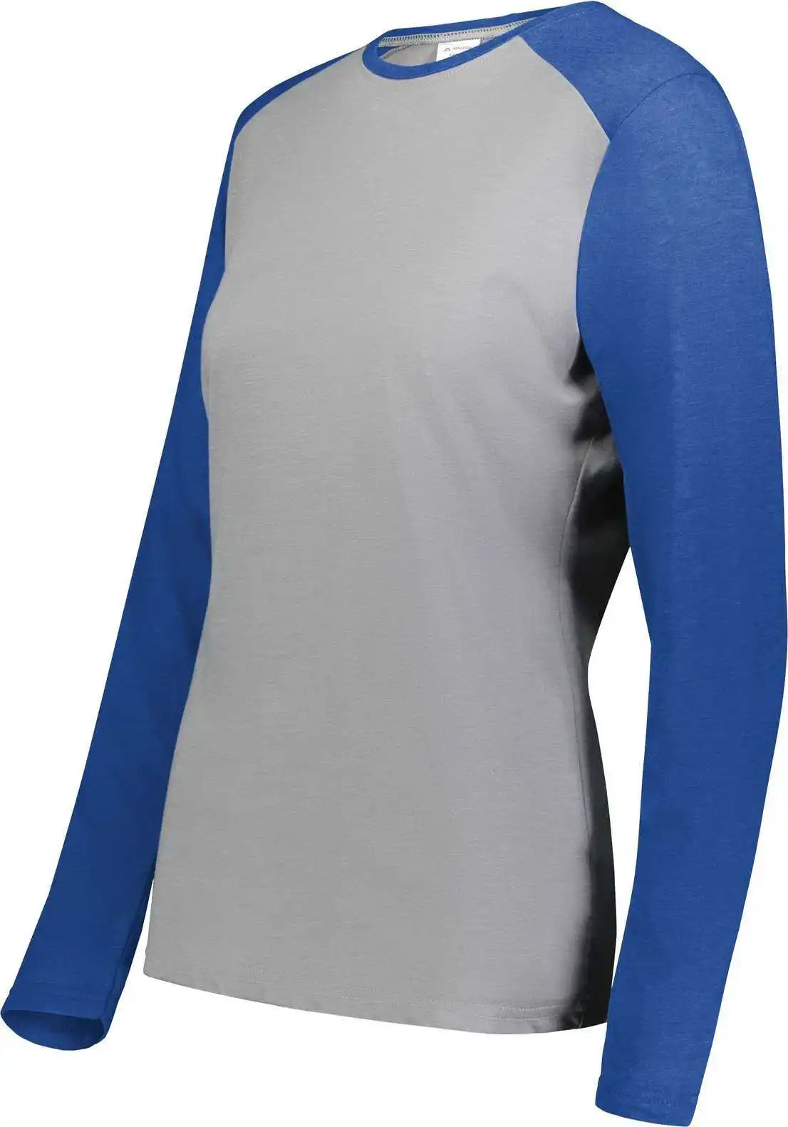 Augusta 6883 Ladies Gameday Vintage Long Sleeve Tee - Gray Heather Royal