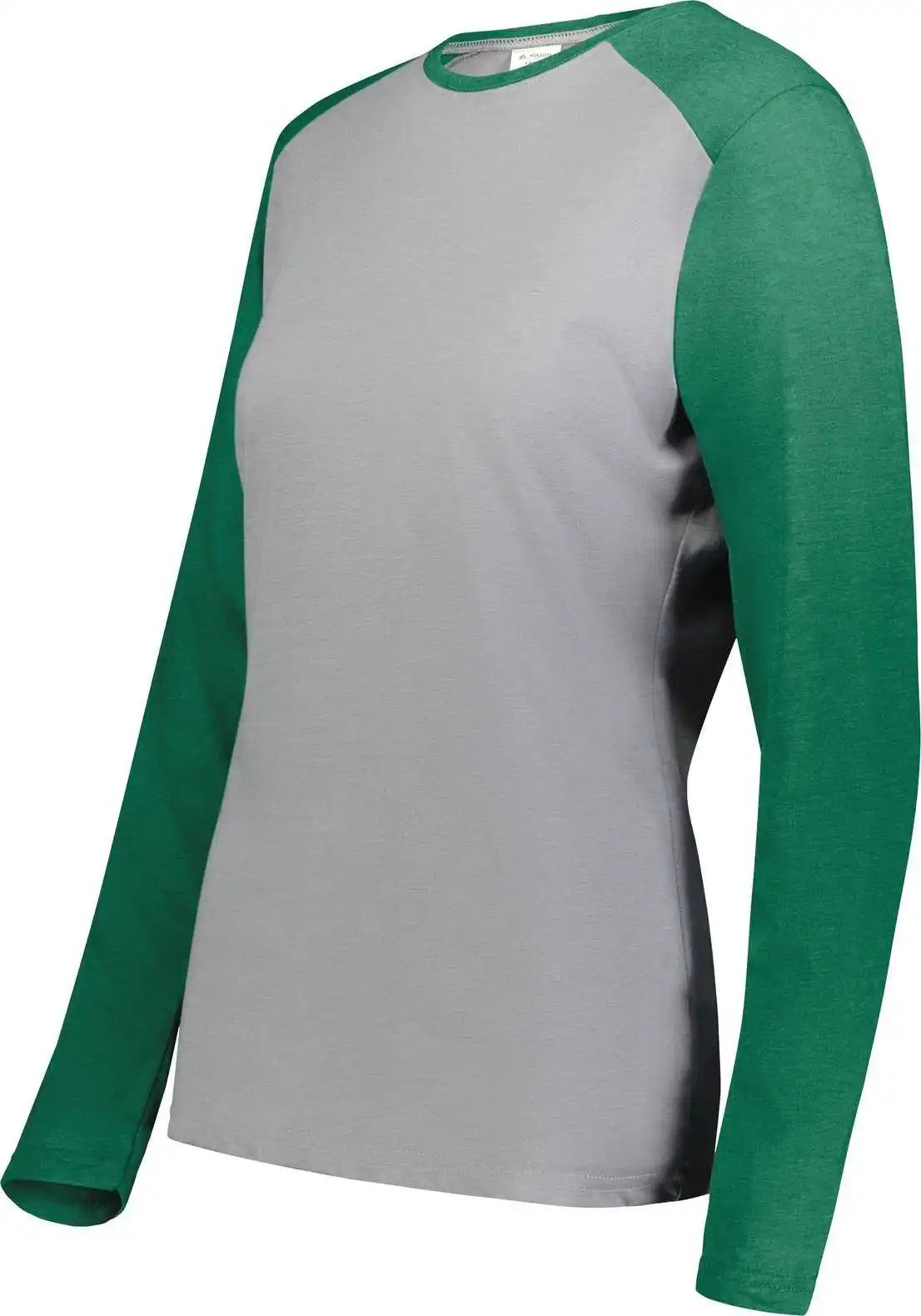 Augusta 6883 Ladies Gameday Vintage Long Sleeve Tee Gray Heather Kelly