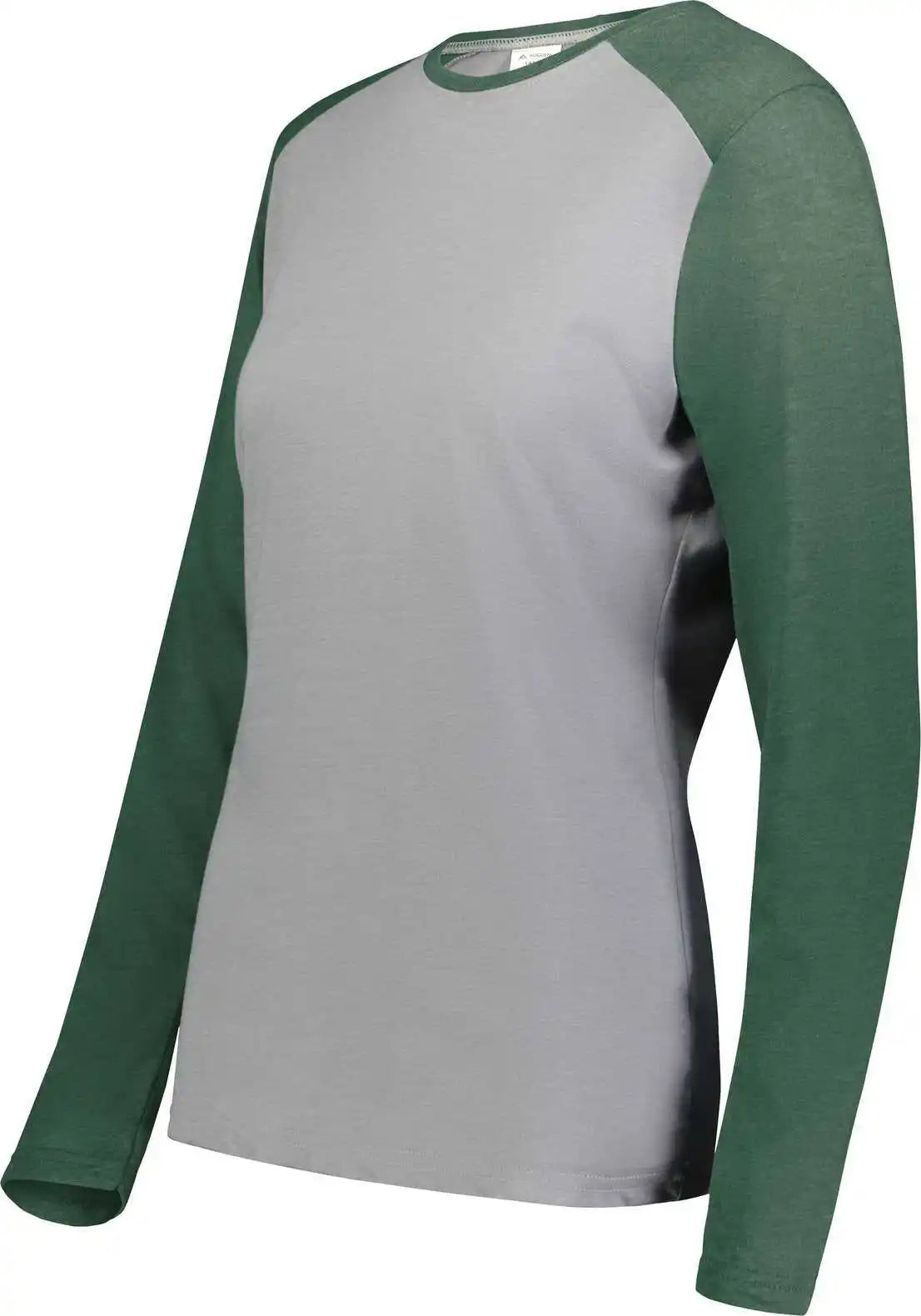 Augusta 6883 Ladies Gameday Vintage Long Sleeve Tee - Gray Heather Dark Green