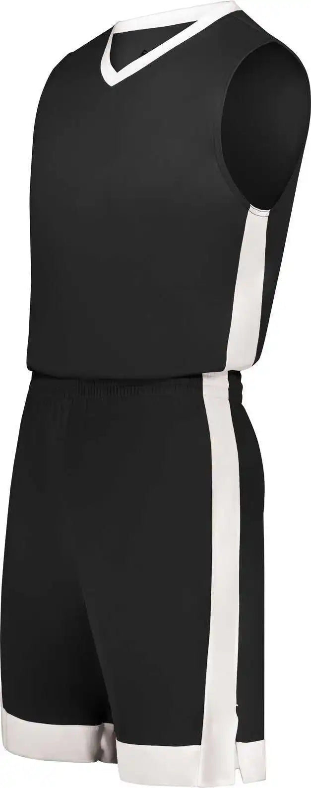 Augusta 6889 Match-up Basketball Shorts - Black White