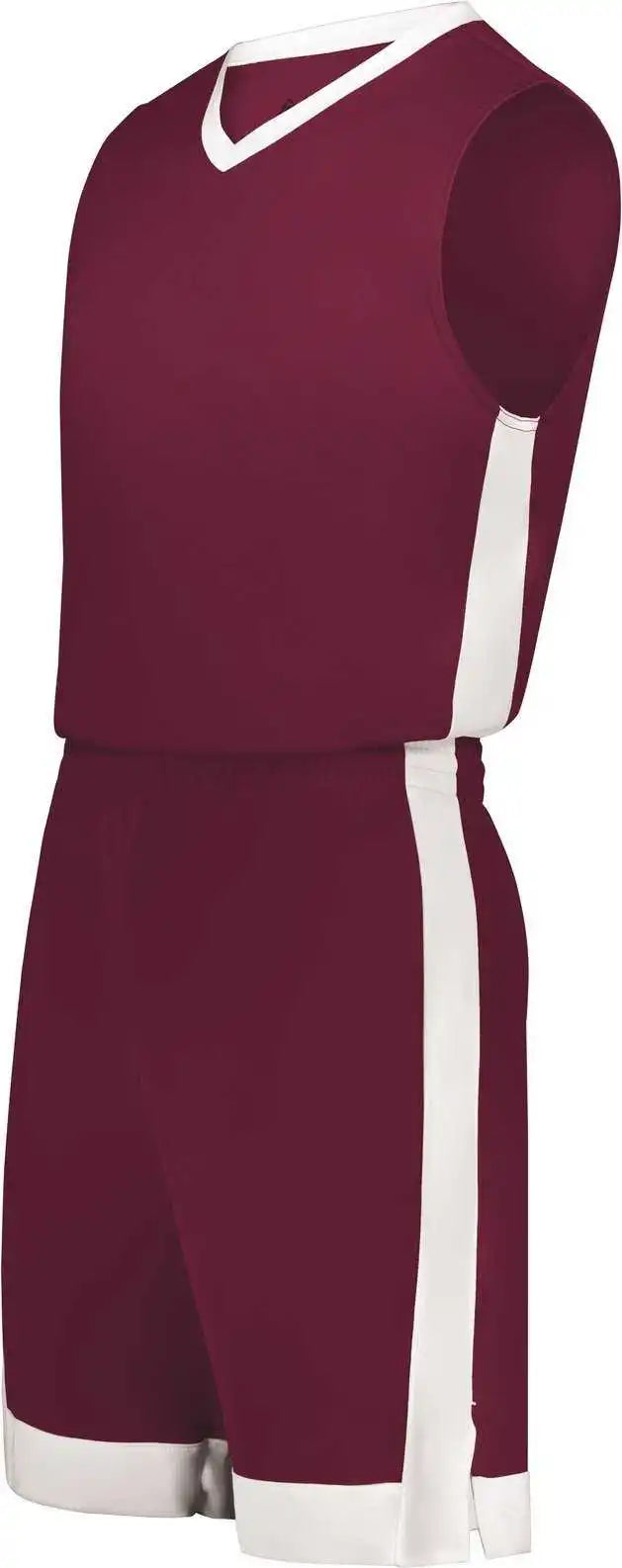 Augusta 6889 Match-up Basketball Shorts - Maroon White