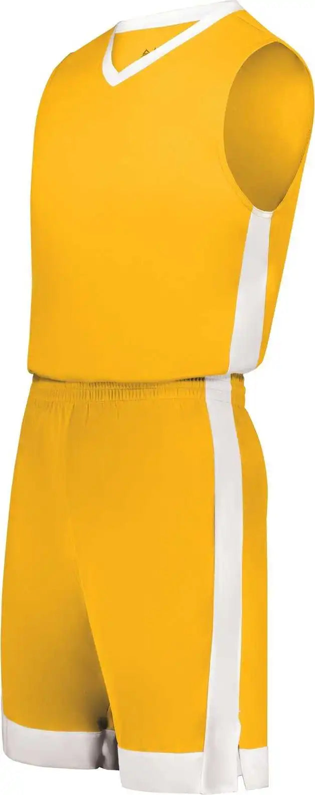 Augusta 6890 Youth Match Up Basketball Shorts Gold White
