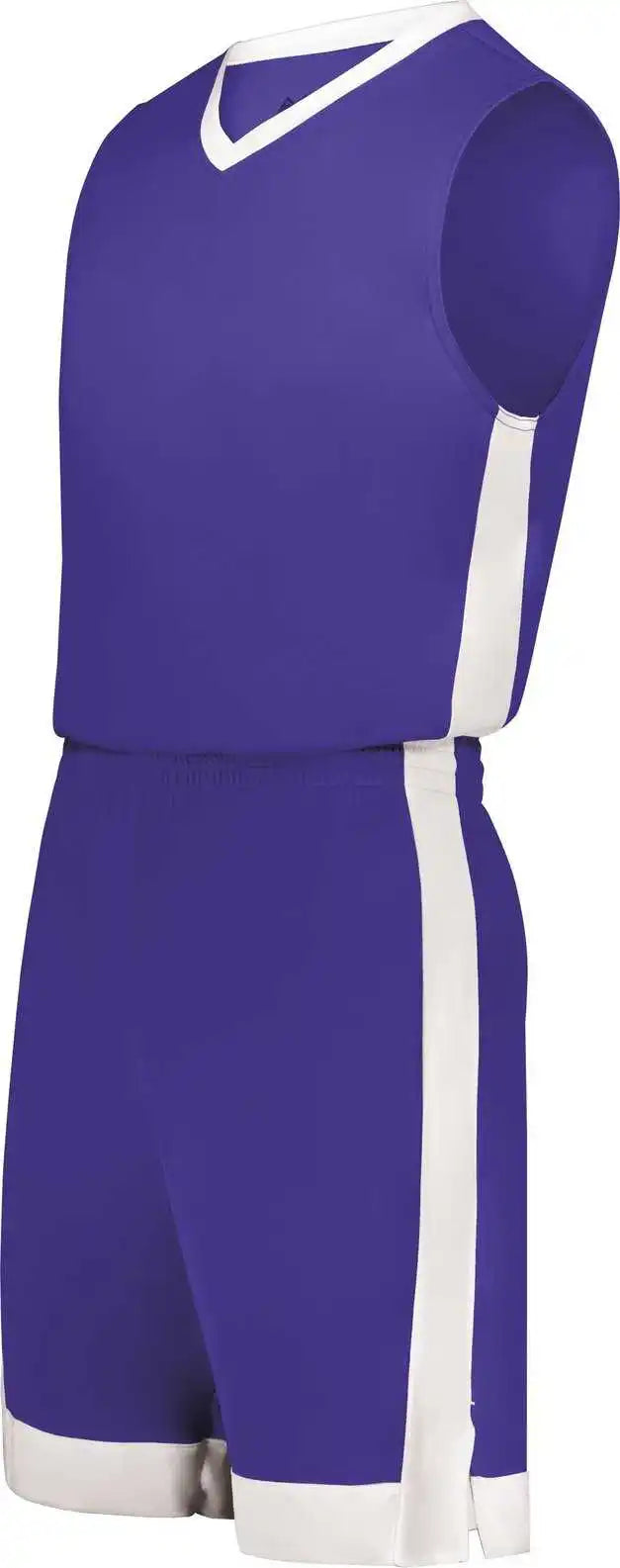 Augusta 6890 Youth Match-up Basketball Shorts - Purple White