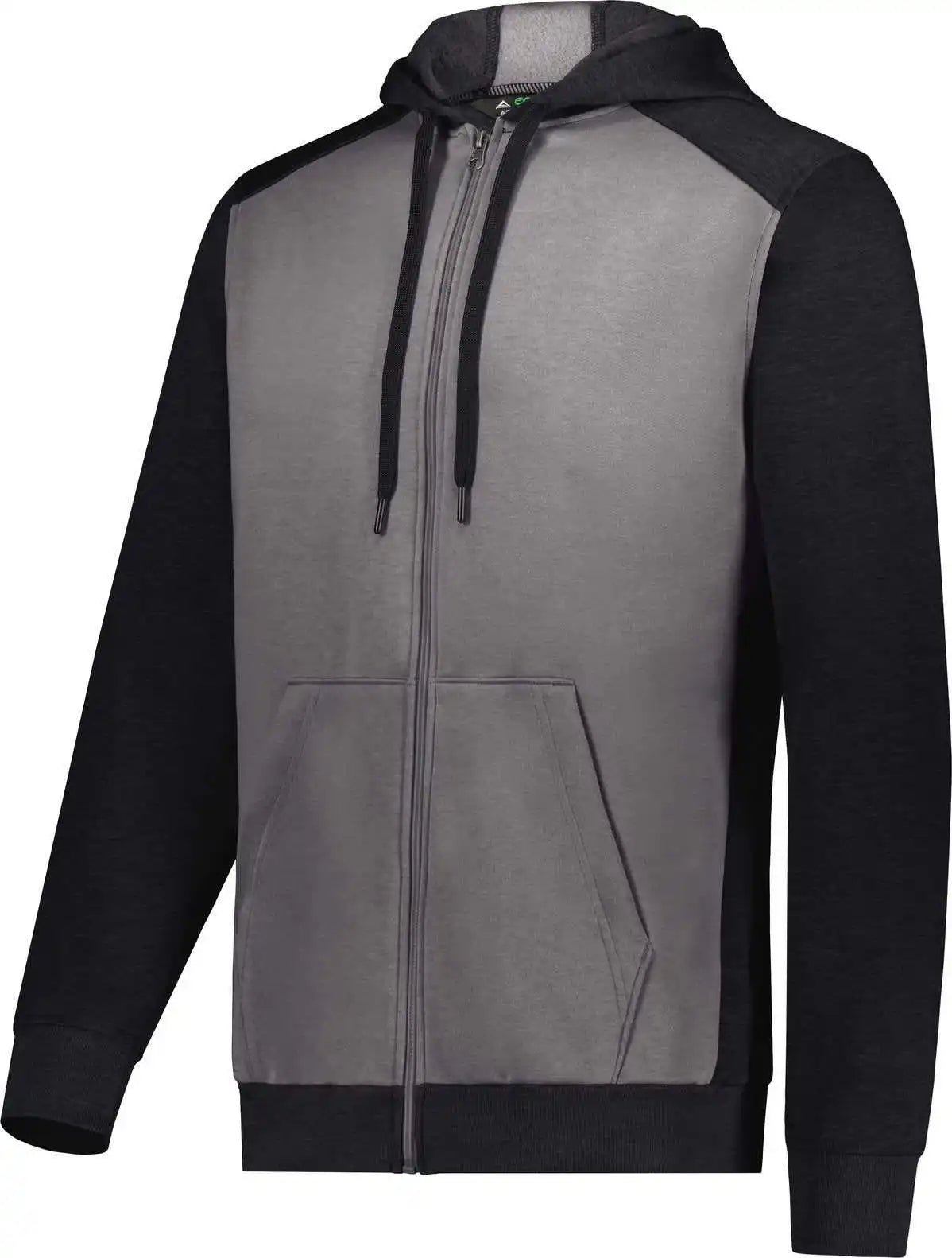Augusta 6899 Three Season Fleece Full Zip Hoodie Carbon Heather Black