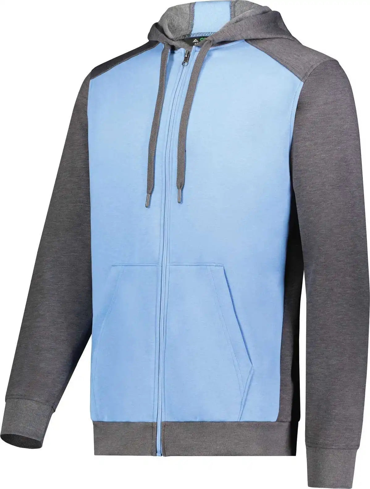 Augusta 6899 Three-season Fleece Full Zip Hoodie - Columbia Blue Carbon Heather