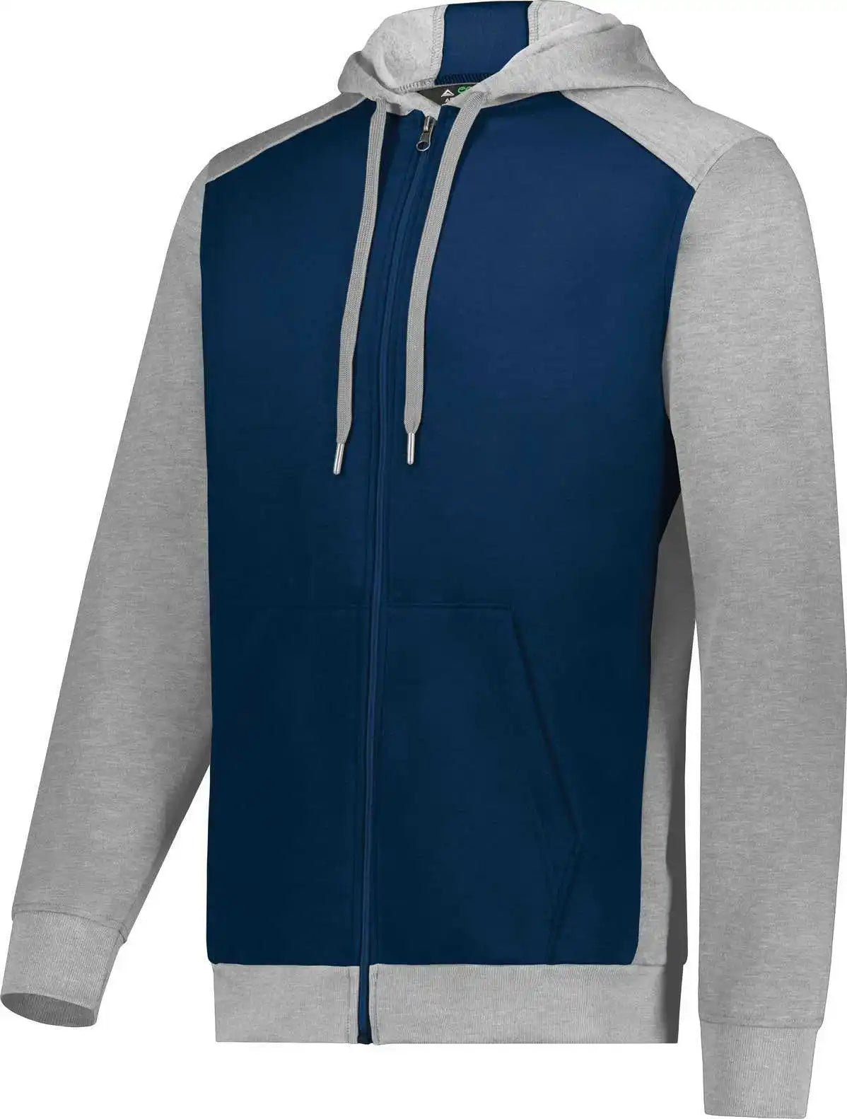 Augusta 6899 Three Season Fleece Full Zip Hoodie Navy Gray Heather