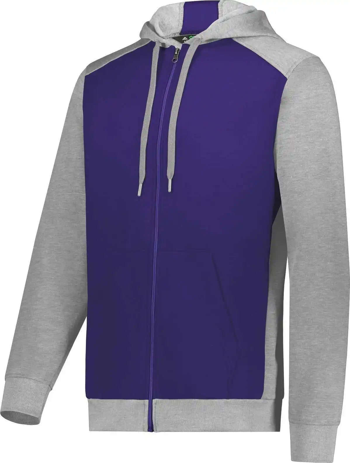 Augusta 6899 Three Season Fleece Full Zip Hoodie Purple Gray Heather