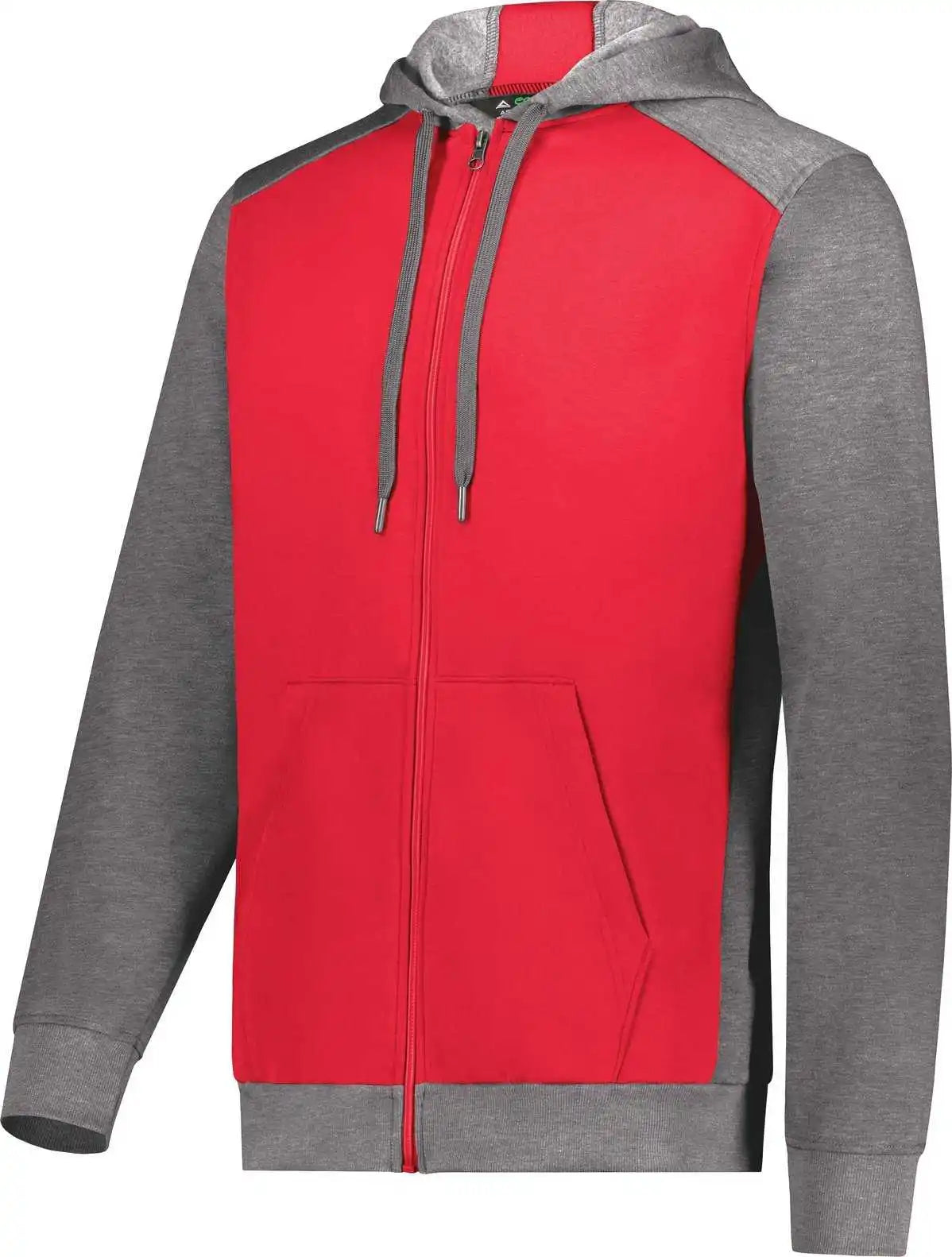 Augusta 6899 Three Season Fleece Full Zip Hoodie Scarlet Carbon Heather