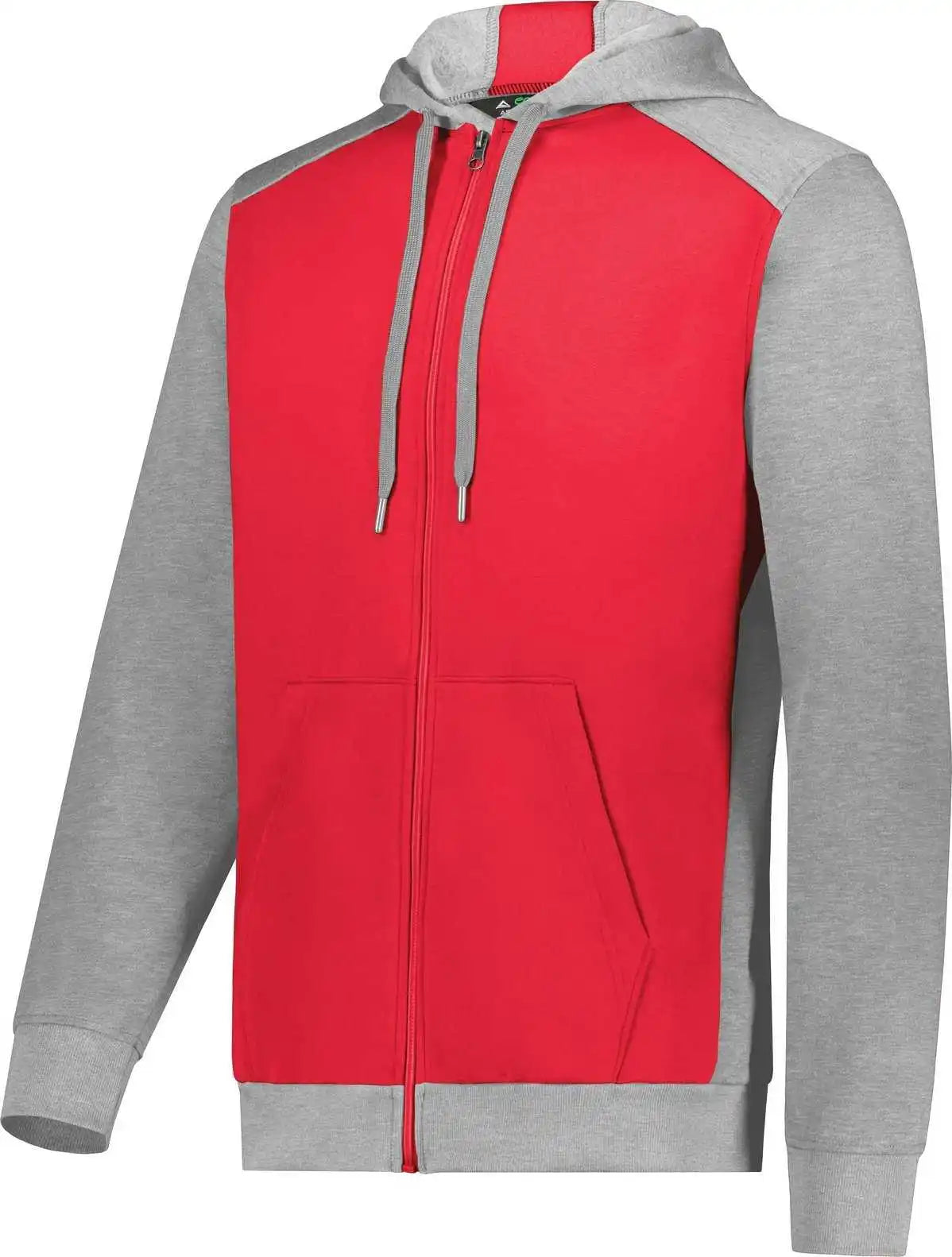 Augusta 6899 Three-season Fleece Full Zip Hoodie - Scarlet Gray Heather