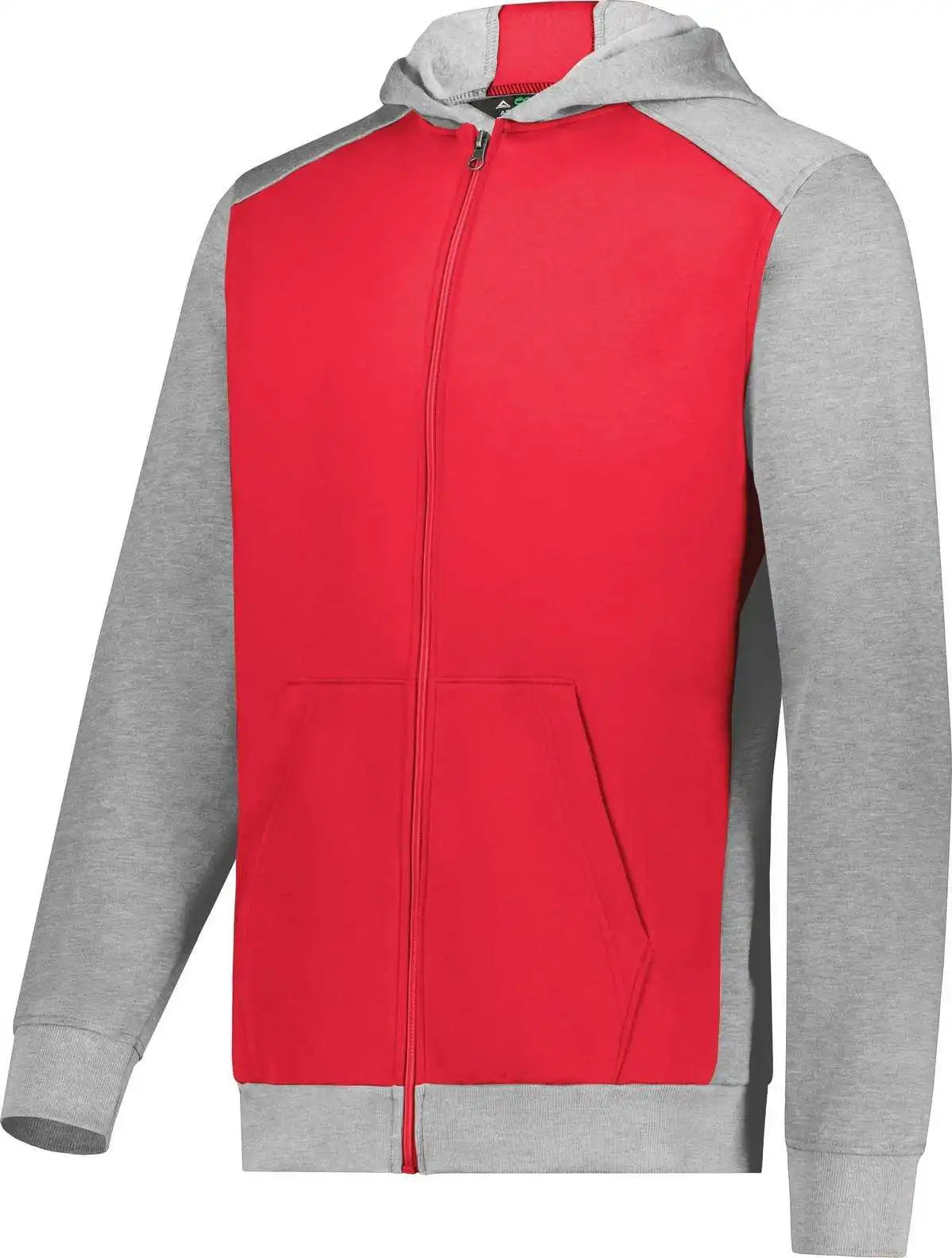 Augusta 6900 Youth Three-season Fleece Full Zip Hoodie - Scarlet Gray Heather