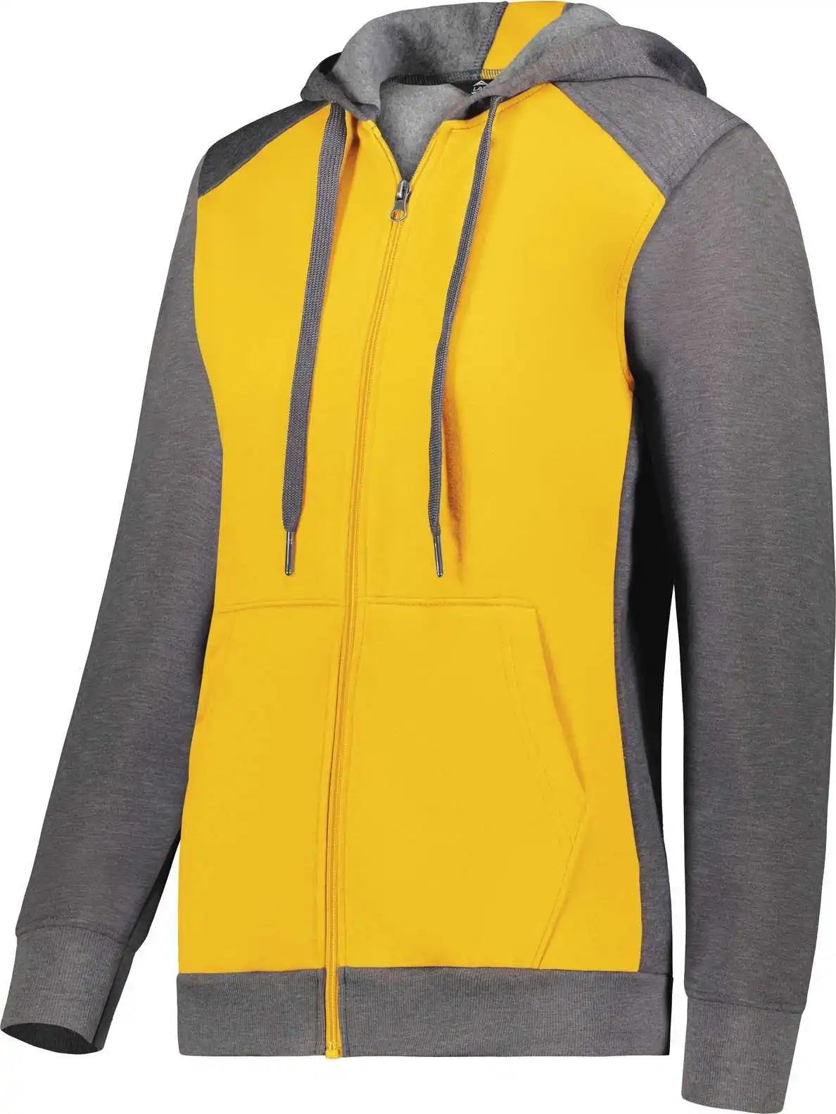 Augusta 6901 Ladies Three-season Fleece Full Zip Hoodie - Gold Carbon Heather