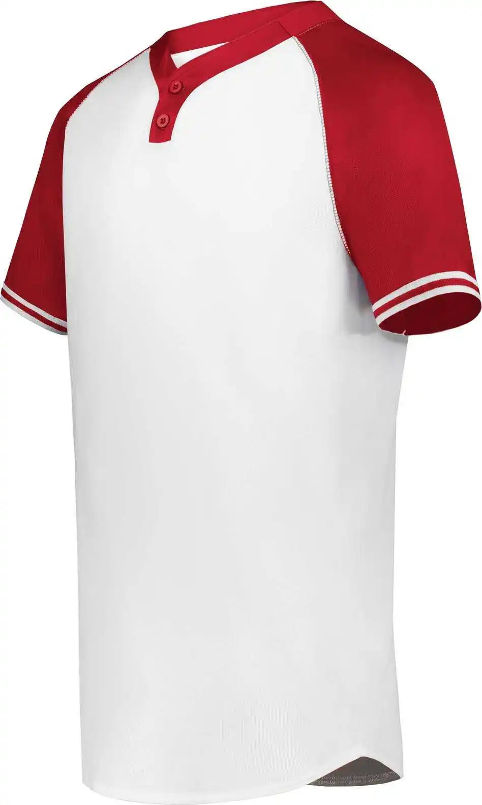 Augusta 6905 Cutter + Henley Jersey - White Scarlet