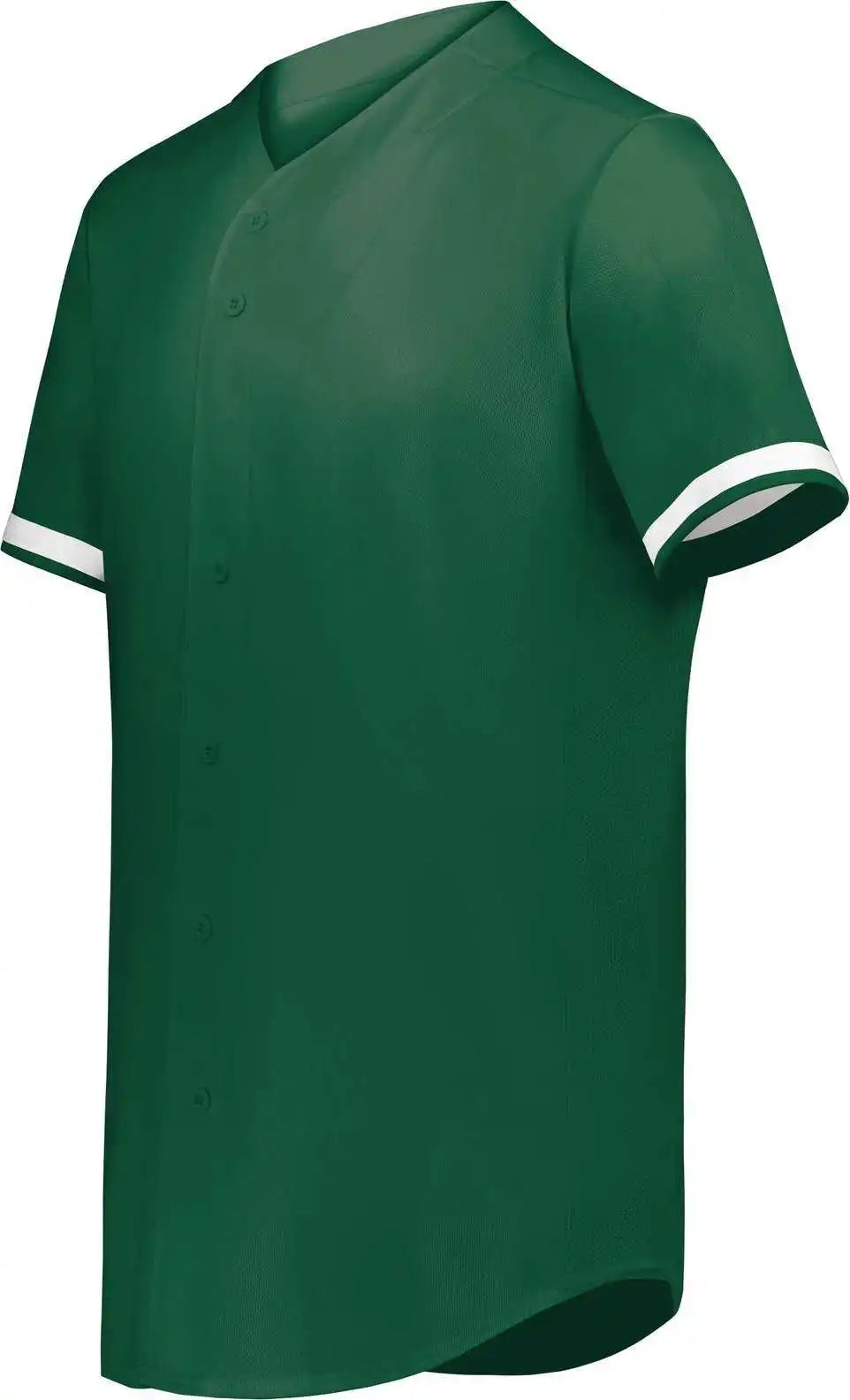 Augusta 6909 Cutter + Full Button Baseball Jersey - Dark Green White