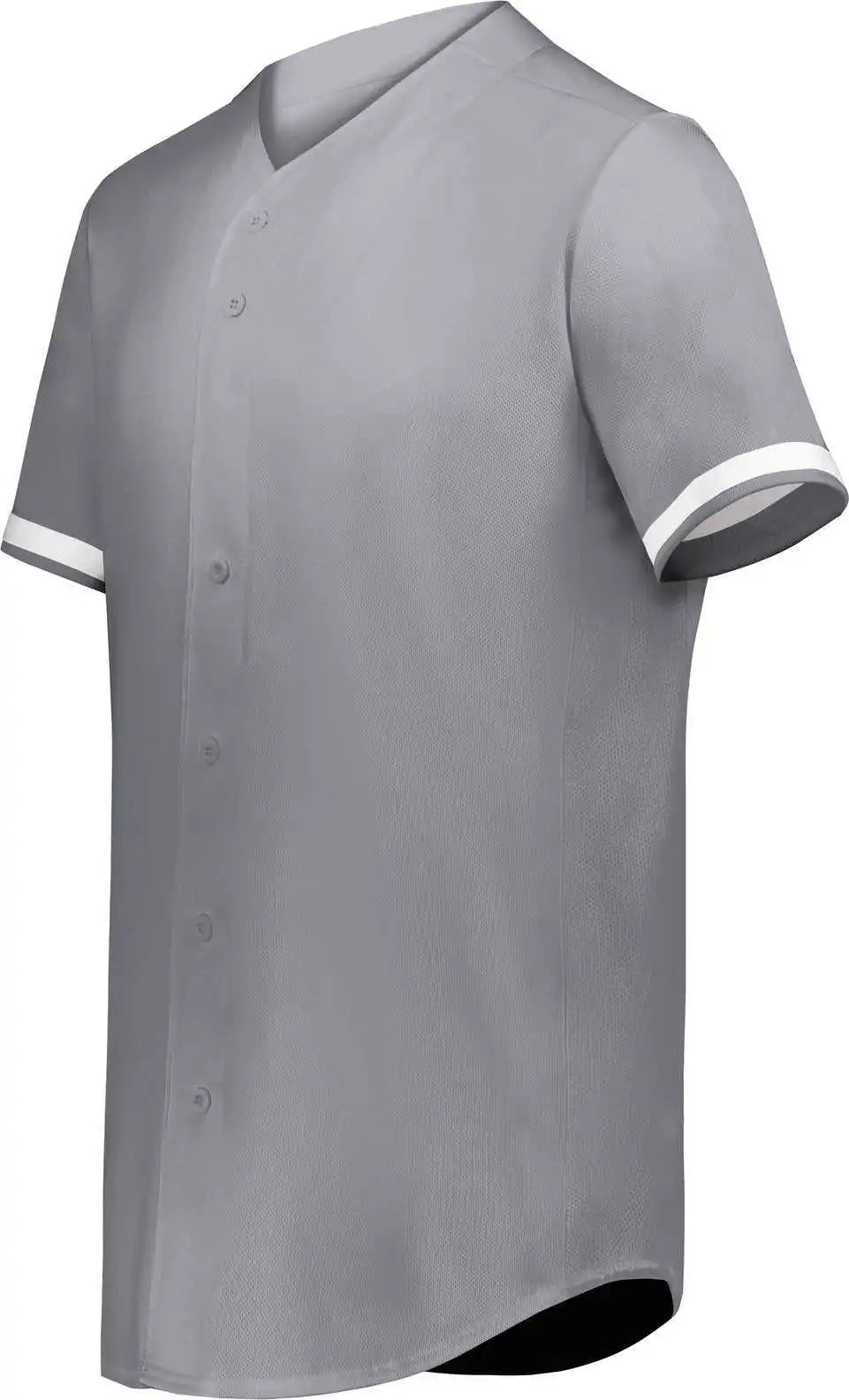 Augusta 6909 Cutter + Full Button Baseball Jersey - Graphite White
