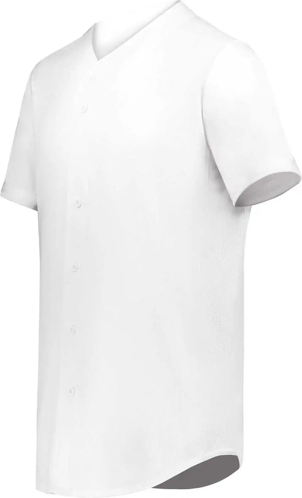 Augusta 6909 Cutter + Full Button Baseball Jersey - White