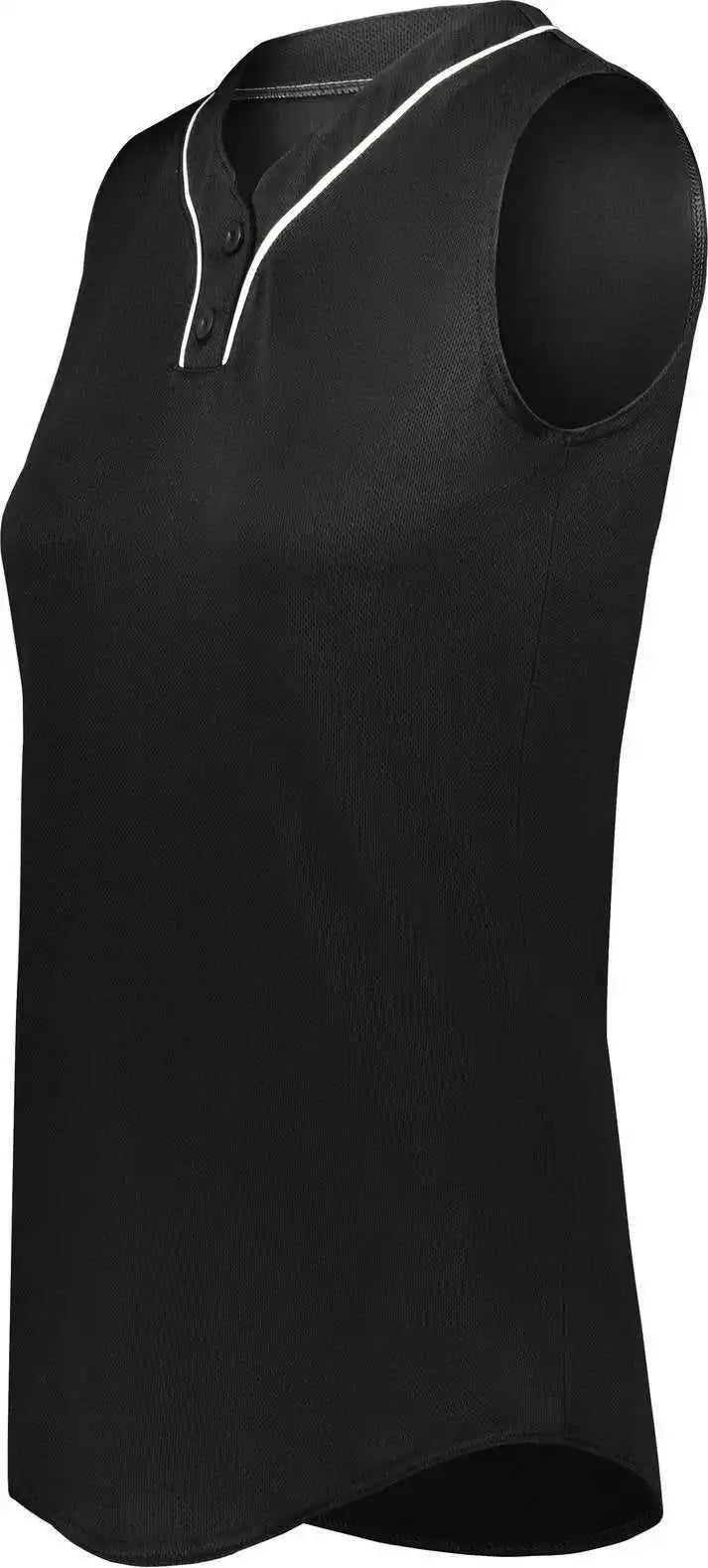 Augusta 6913 Ladies Cutter + Sleeveless Jersey - Black White