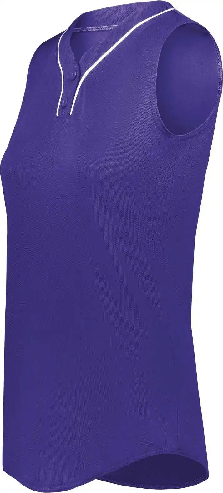 Augusta 6913 Ladies Cutter + Sleeveless Jersey Purple White