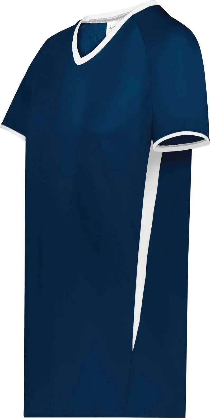 Augusta 6916 Girls Cutter + v Neck Jersey Navy White