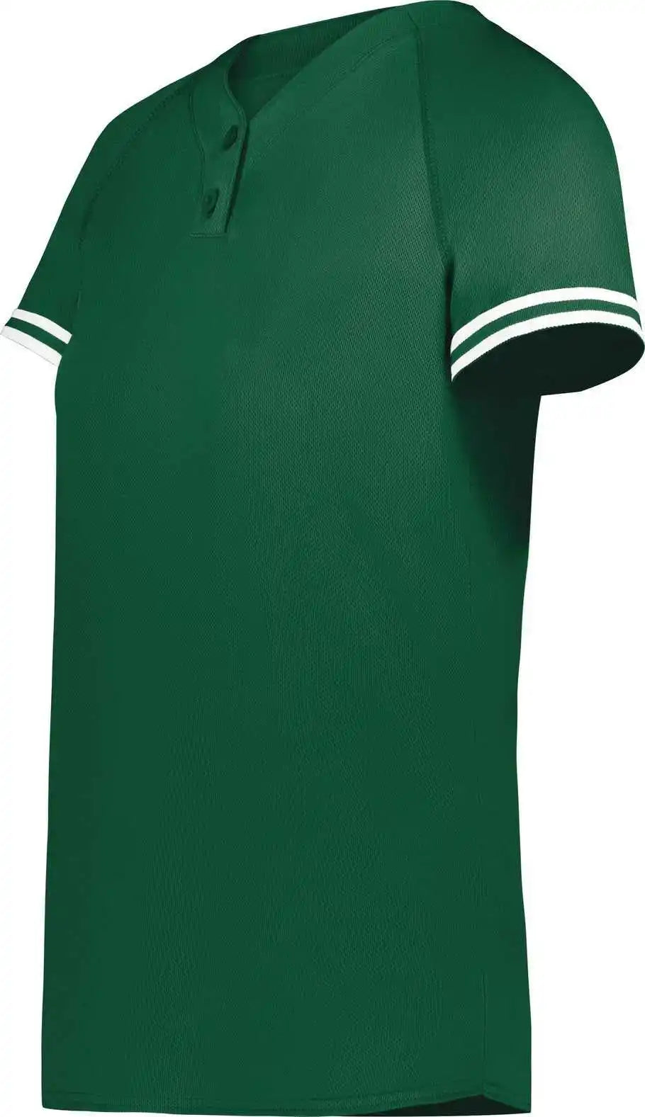 Augusta 6917 Ladies Cutter + Henley Jersey - Dark Green White