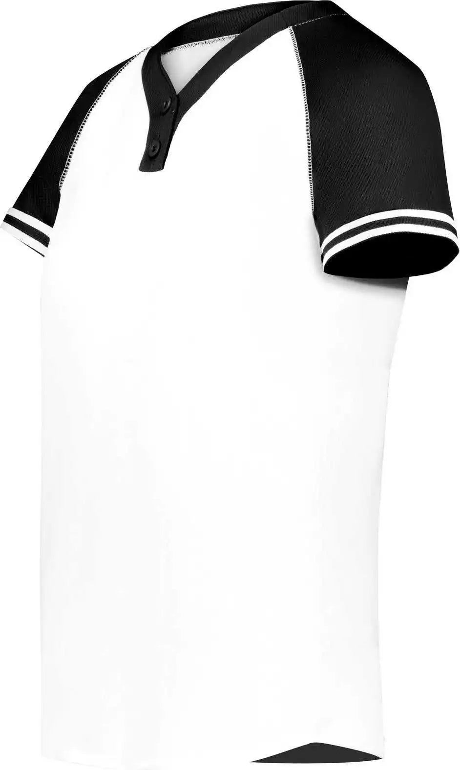 Augusta 6917 Ladies Cutter + Henley Jersey - White Black