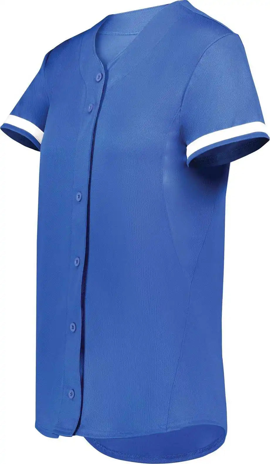 Augusta 6920 Girls Cutter + Full Button Softball Jersey - Royal White