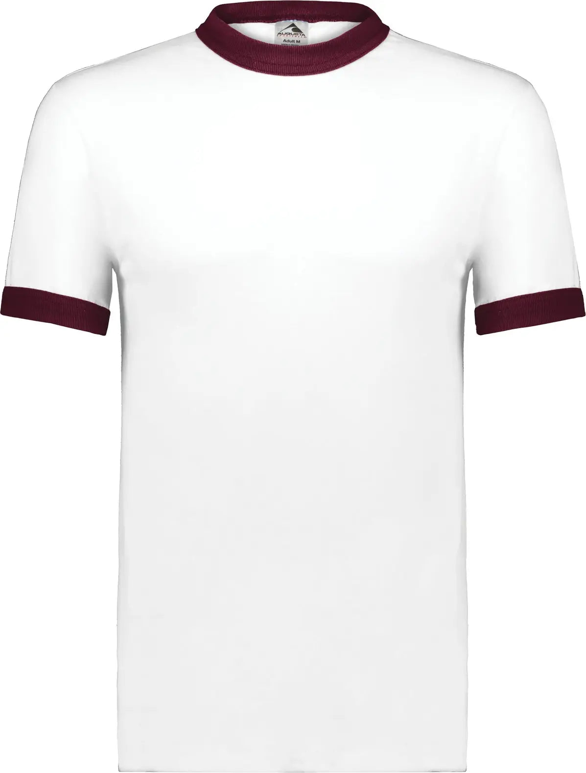 Augusta 710 Adult Ringer T-shirt - White Maroon