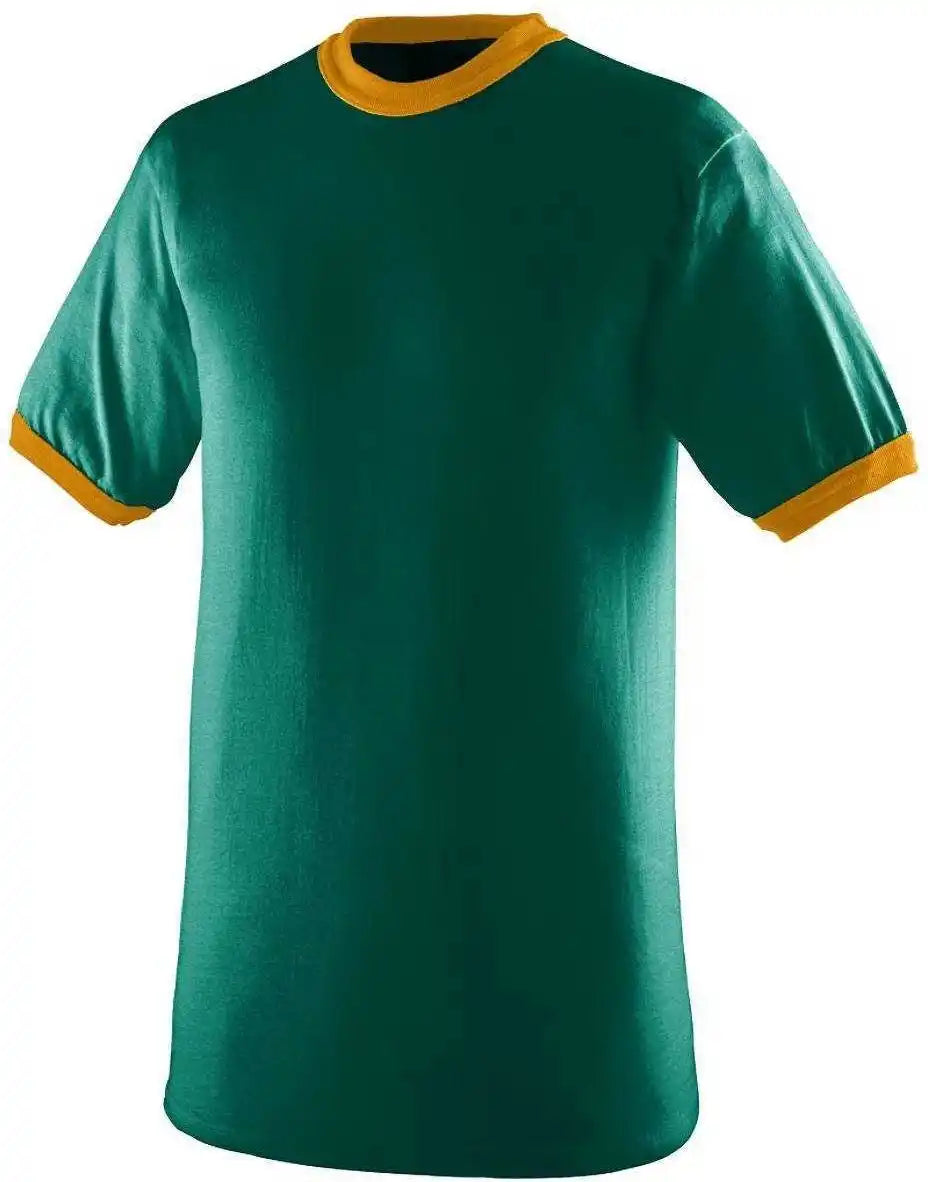Augusta 710 Ringer t Shirt Forest Gold