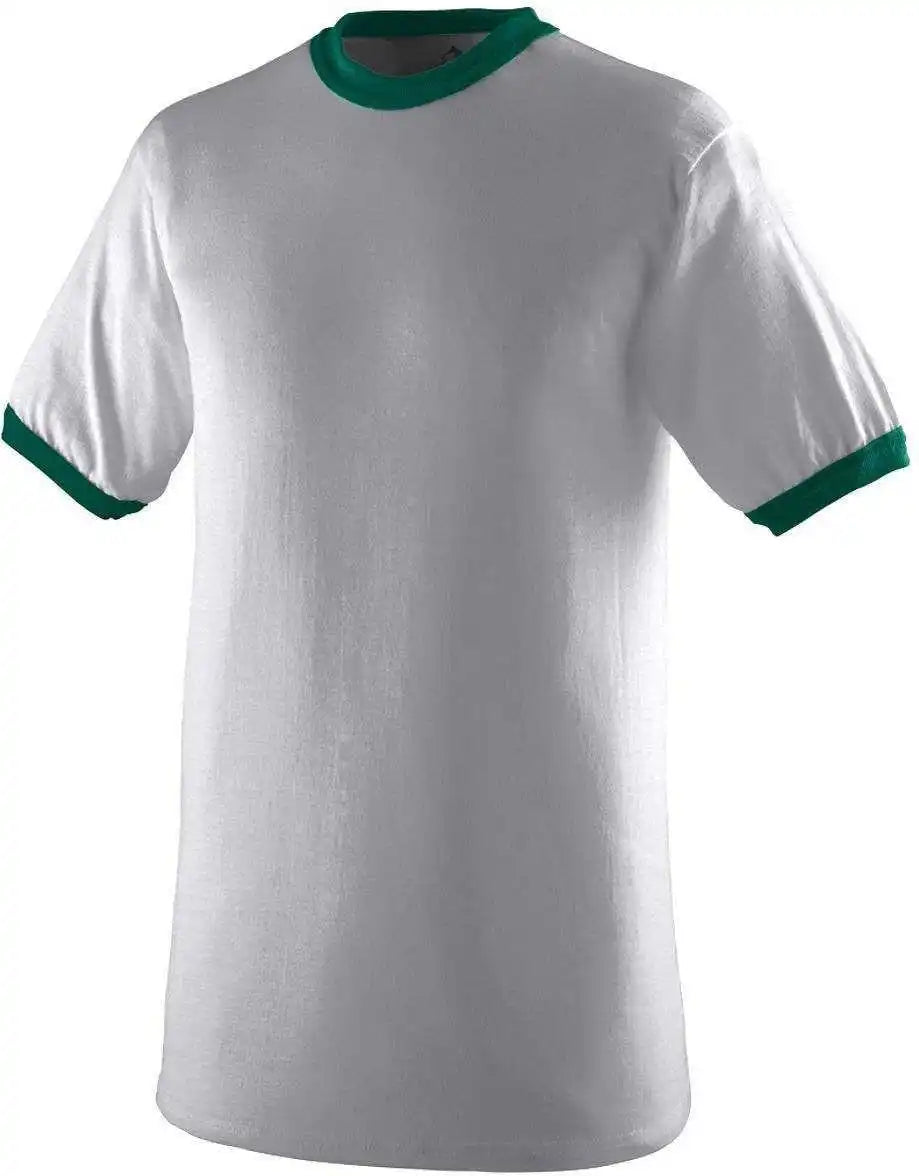 Augusta 710 Ringer t Shirt Light Gray Forest