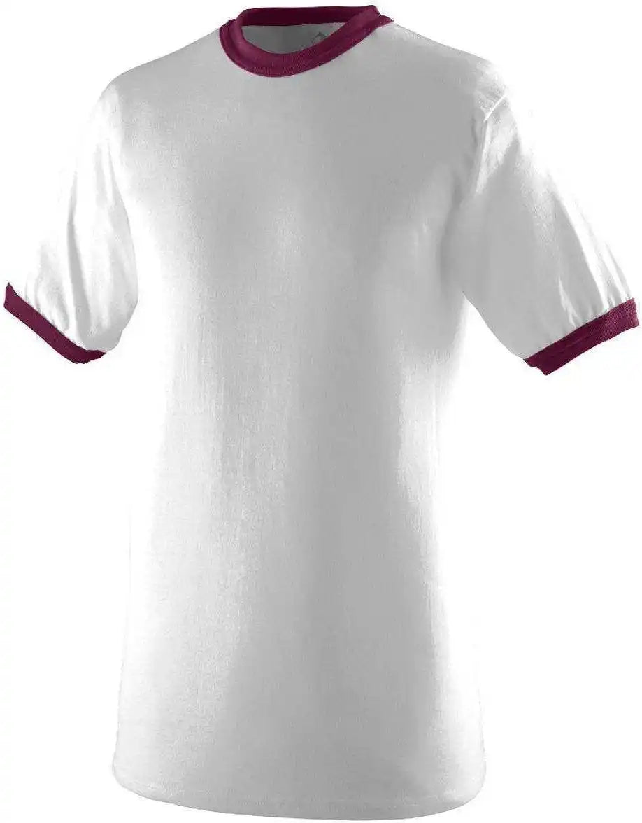 Augusta 710 Ringer T-shirt - White Maroon