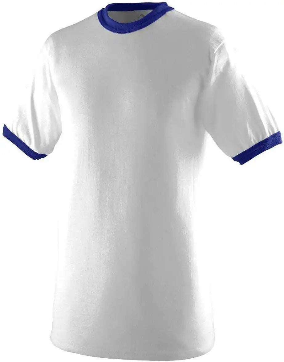 Augusta 710 Ringer T-shirt - White Purple