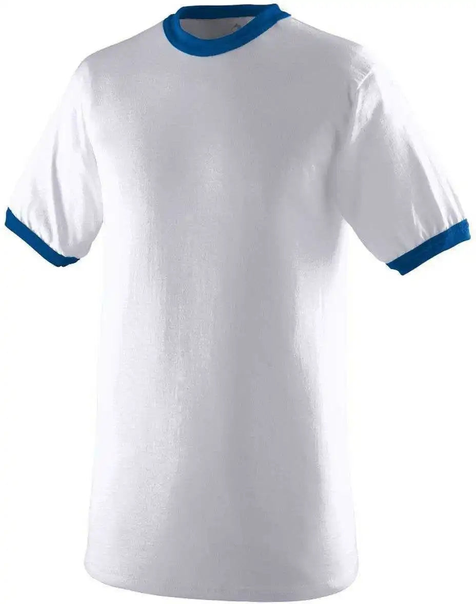 Augusta 711 Youth Ringer t Shirt White Royal
