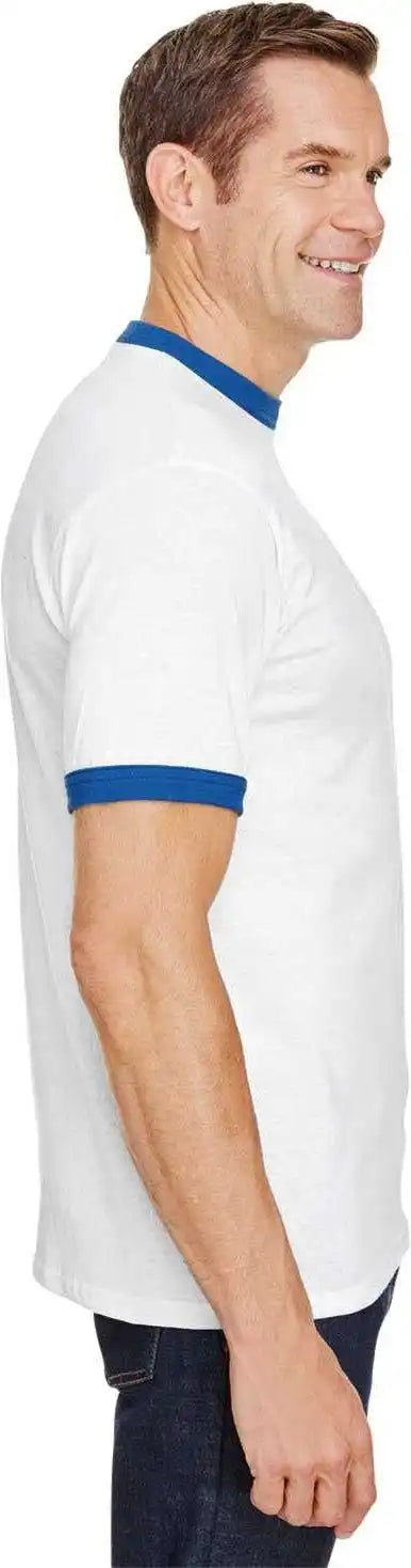 Augusta 711 Youth Ringer t Shirt White Royal