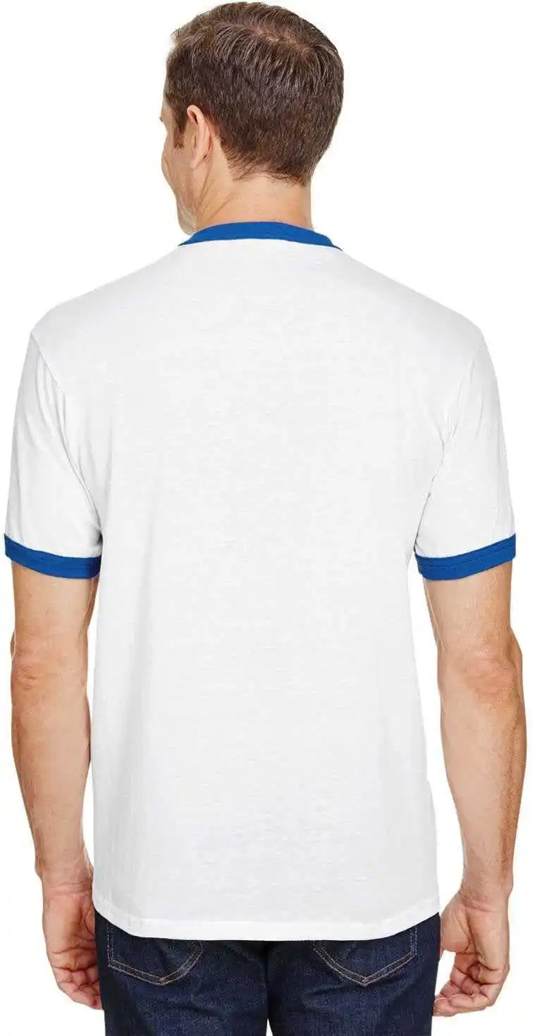 Augusta 711 Youth Ringer t Shirt White Royal