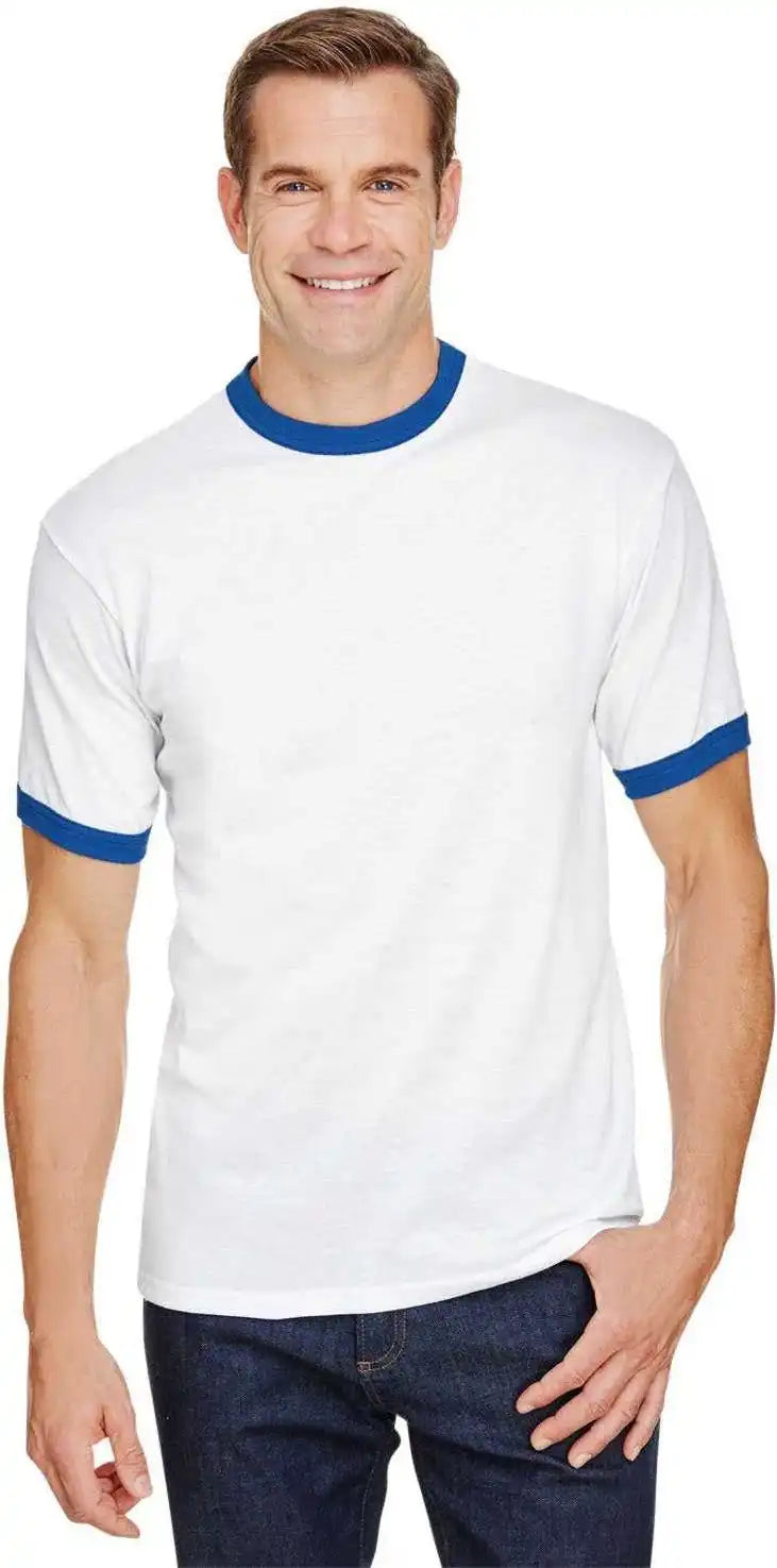 Augusta 711 Youth Ringer t Shirt White Royal