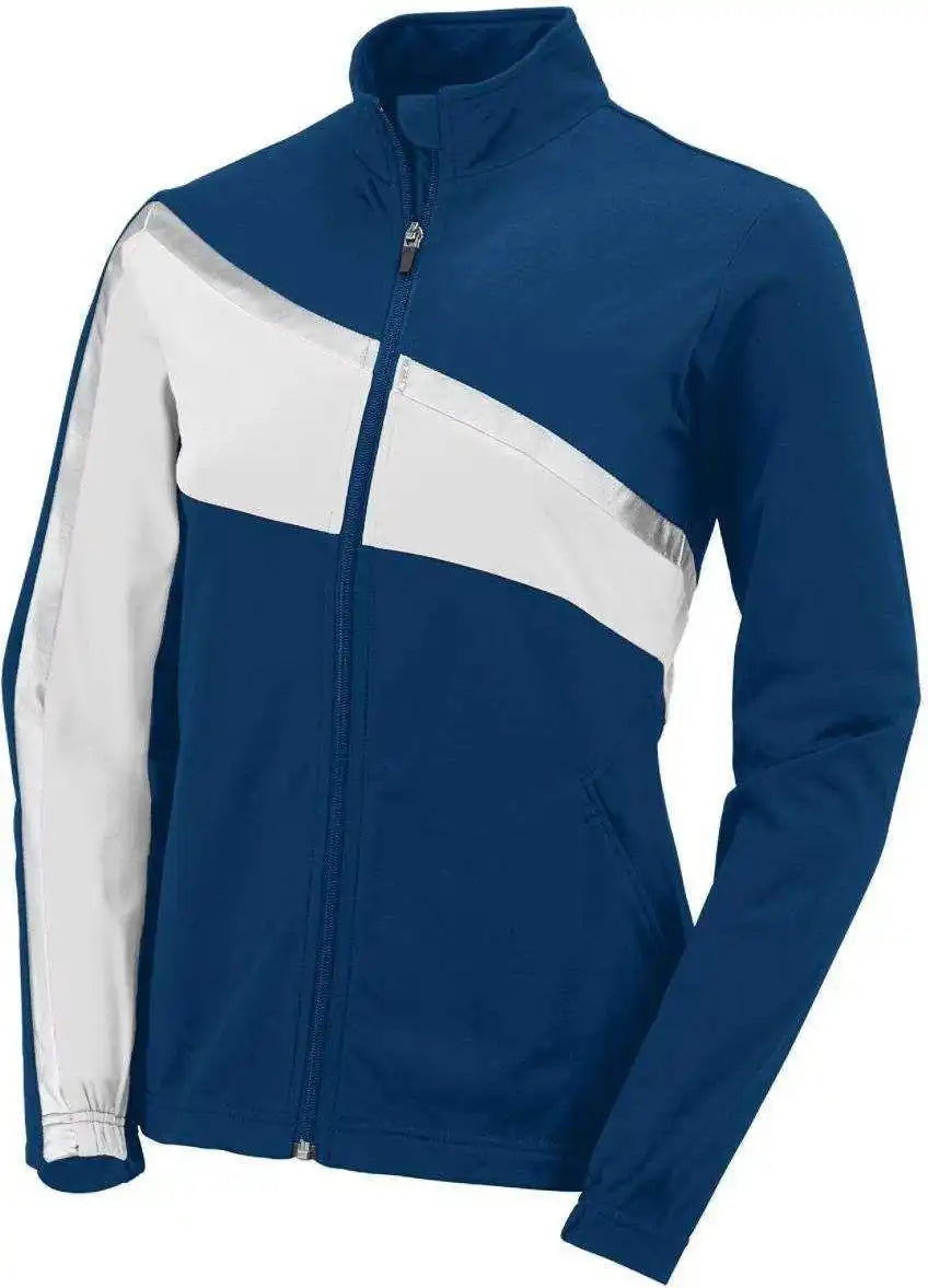 Augusta 7736 Girls Aurora Jacket - Navy White Light Gray