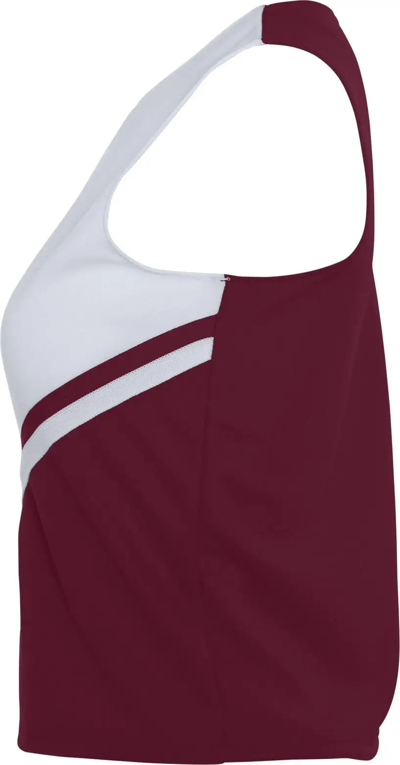 Augusta 9111 Girls Pride Shell - Maroon White