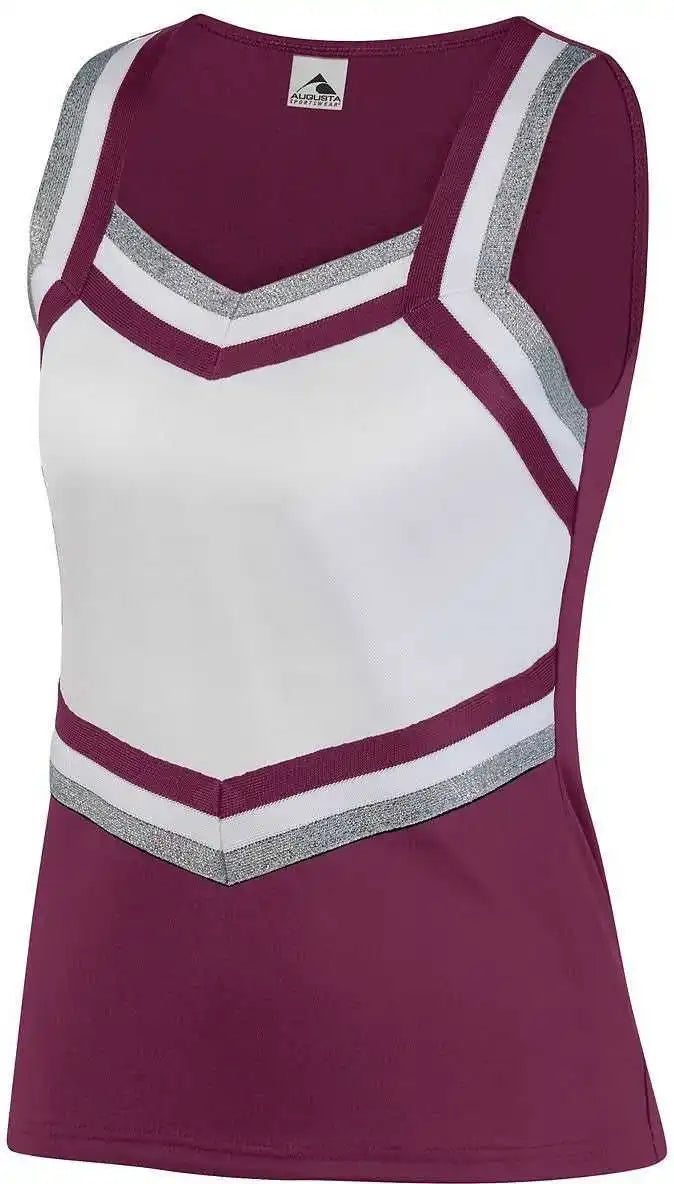 Augusta 9141 Girl’s Pike Shell - Maroon White Metallic Silver