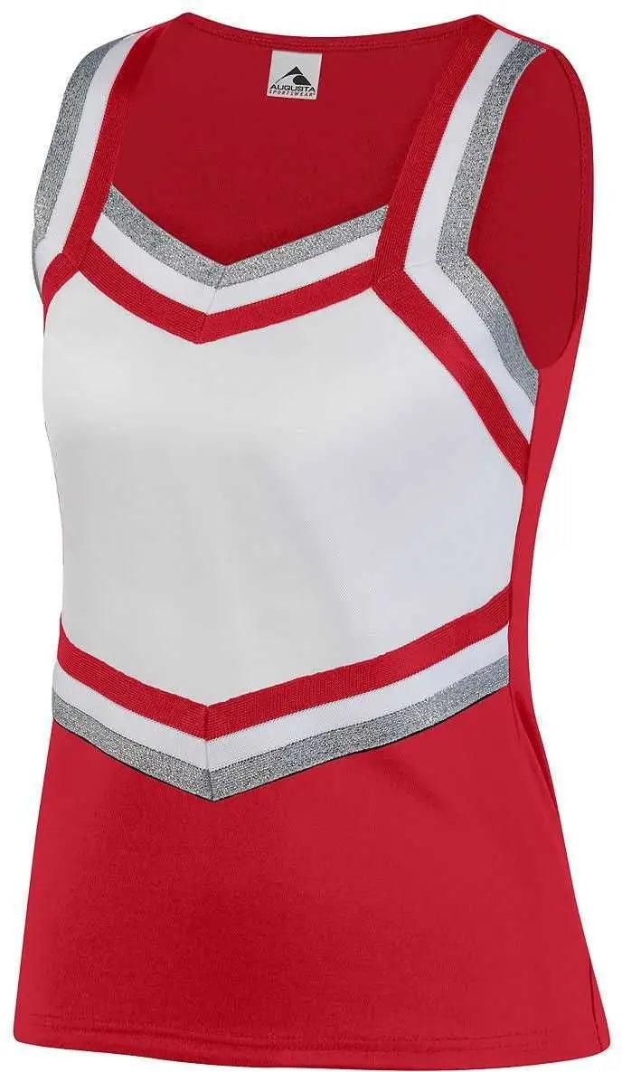 Augusta 9141 Girl’s Pike Shell - Red White Metallic Silver