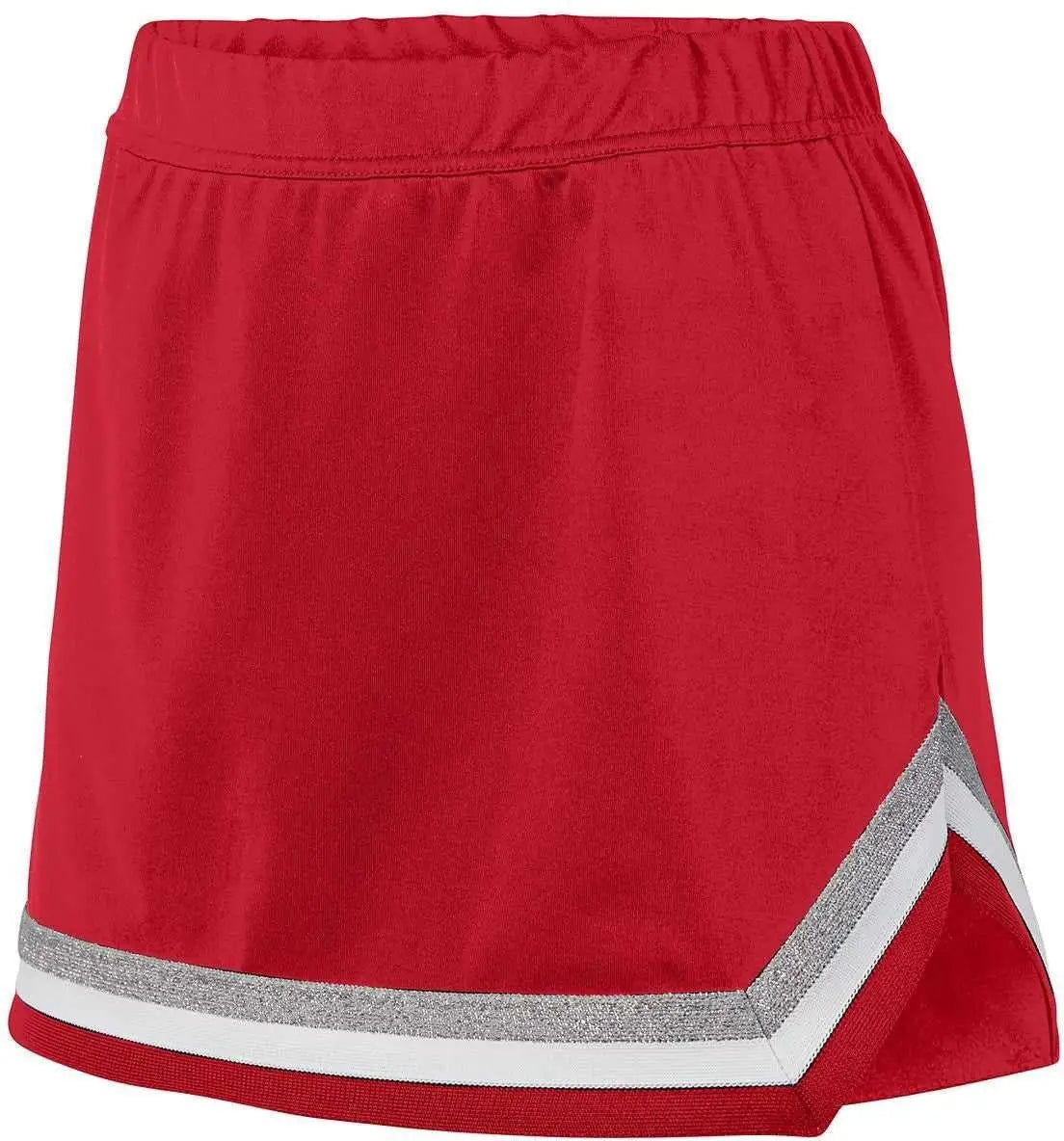 Augusta 9145 Ladies Pike Skirt - Red White Metallic Silver