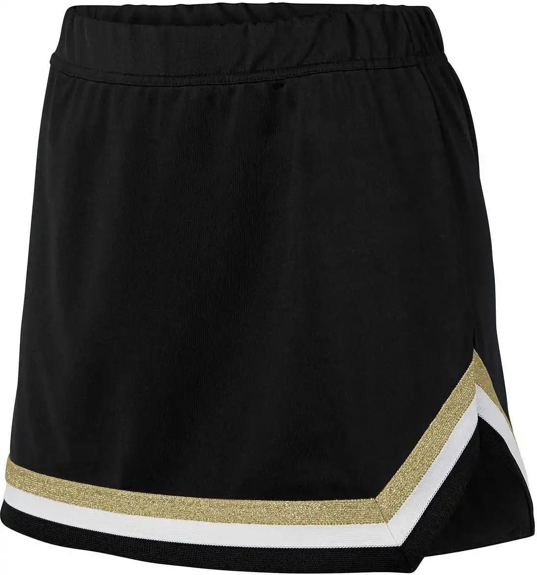 Augusta 9146 Girls Pike Skirt - Black White Metallic Gold