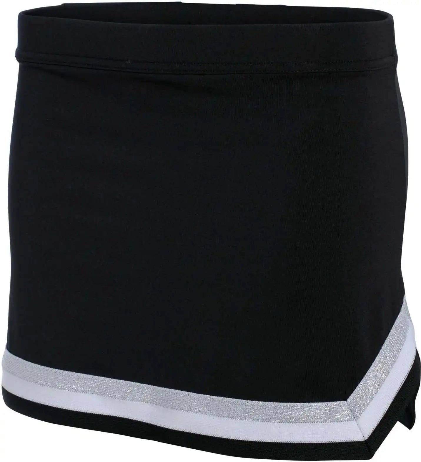 Augusta 9146 Girls Pike Skirt - Black White Metallic Silver