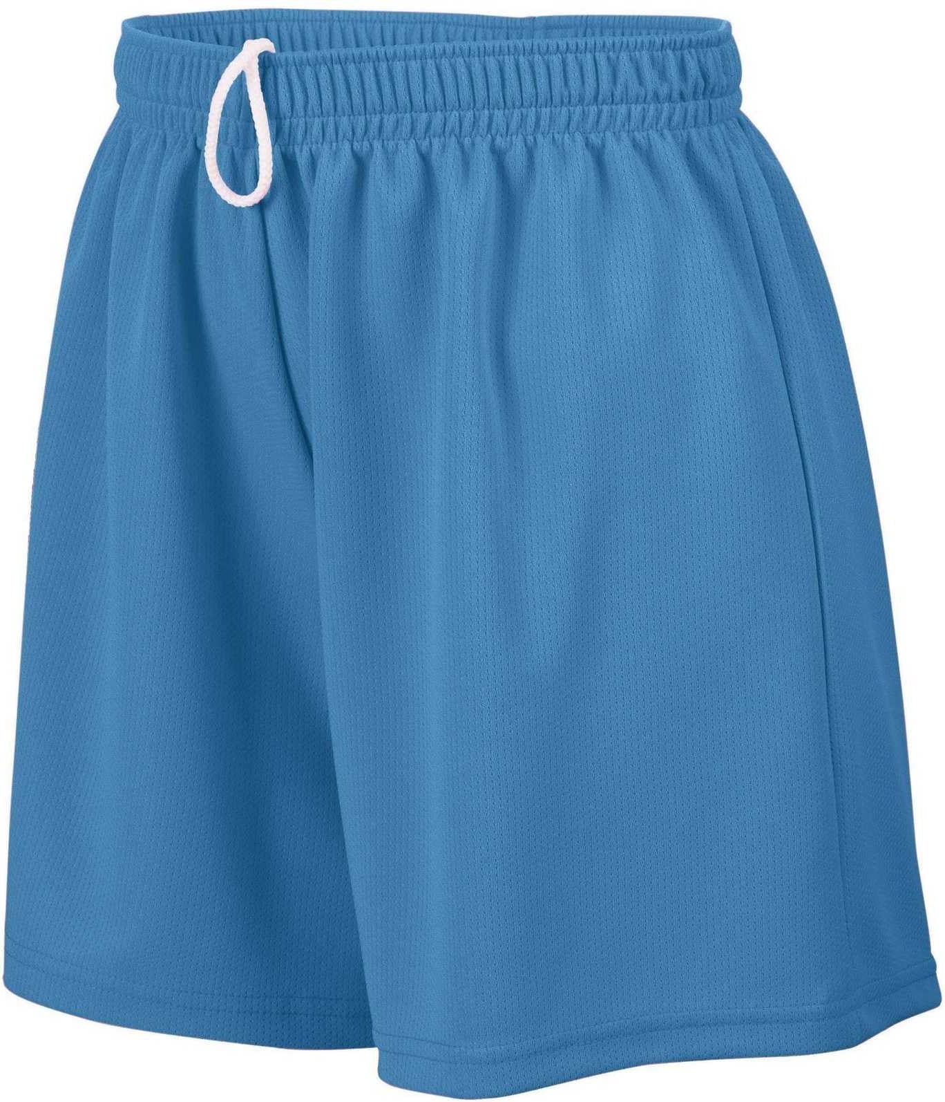 Augusta 961 Girls Wicking Mesh Short - Columbia Blue