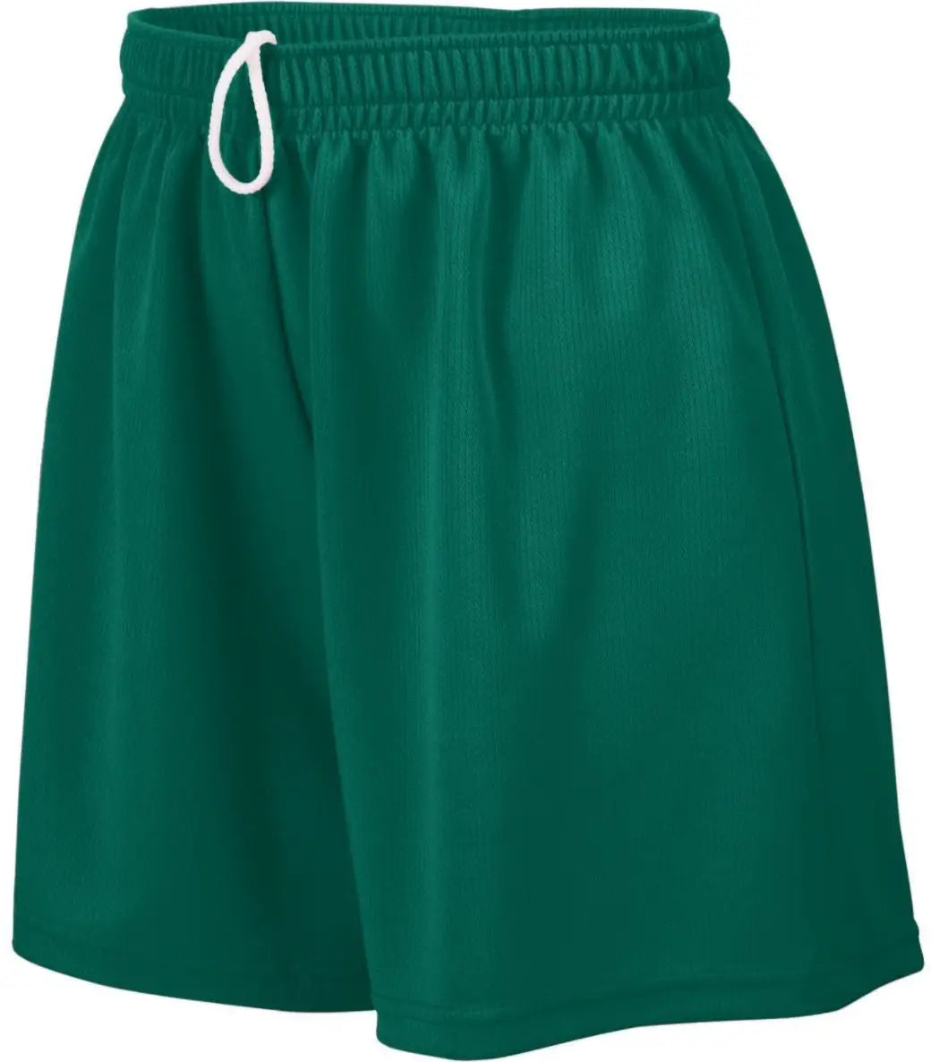 Augusta 961 Girls Wicking Mesh Short - Dark Green - s
