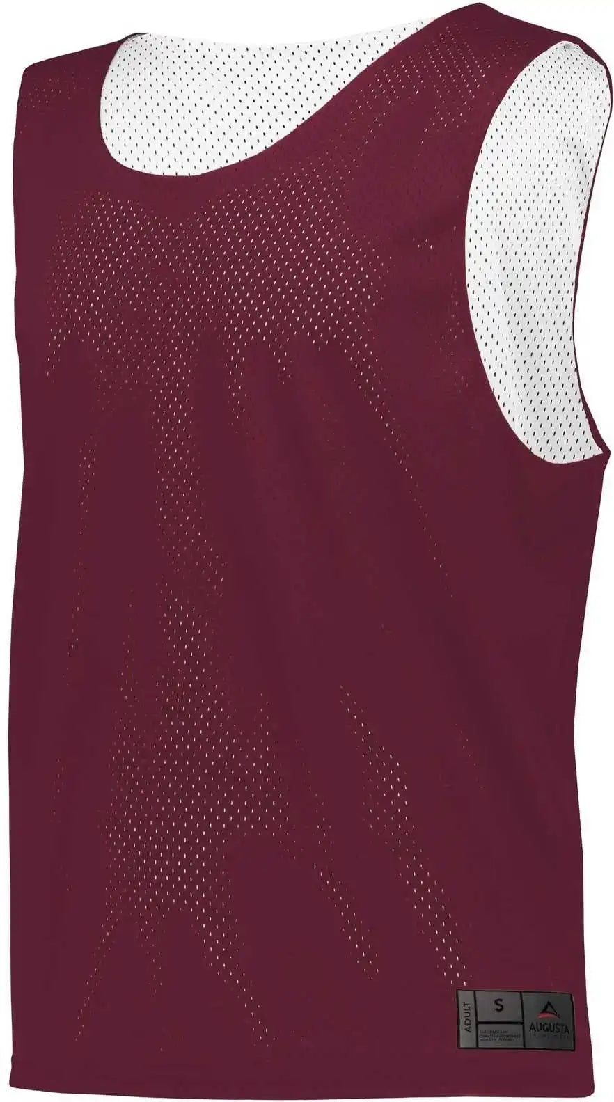 Augusta 9717 Mesh Reversible Pinnie Maroon White