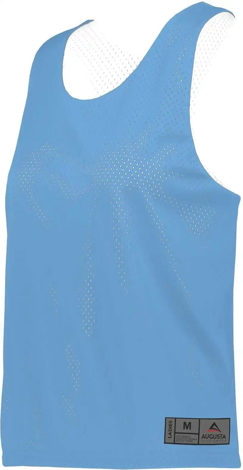 Augusta 9719 Ladies Mesh Reversible Pinnie - Columbia Blue White