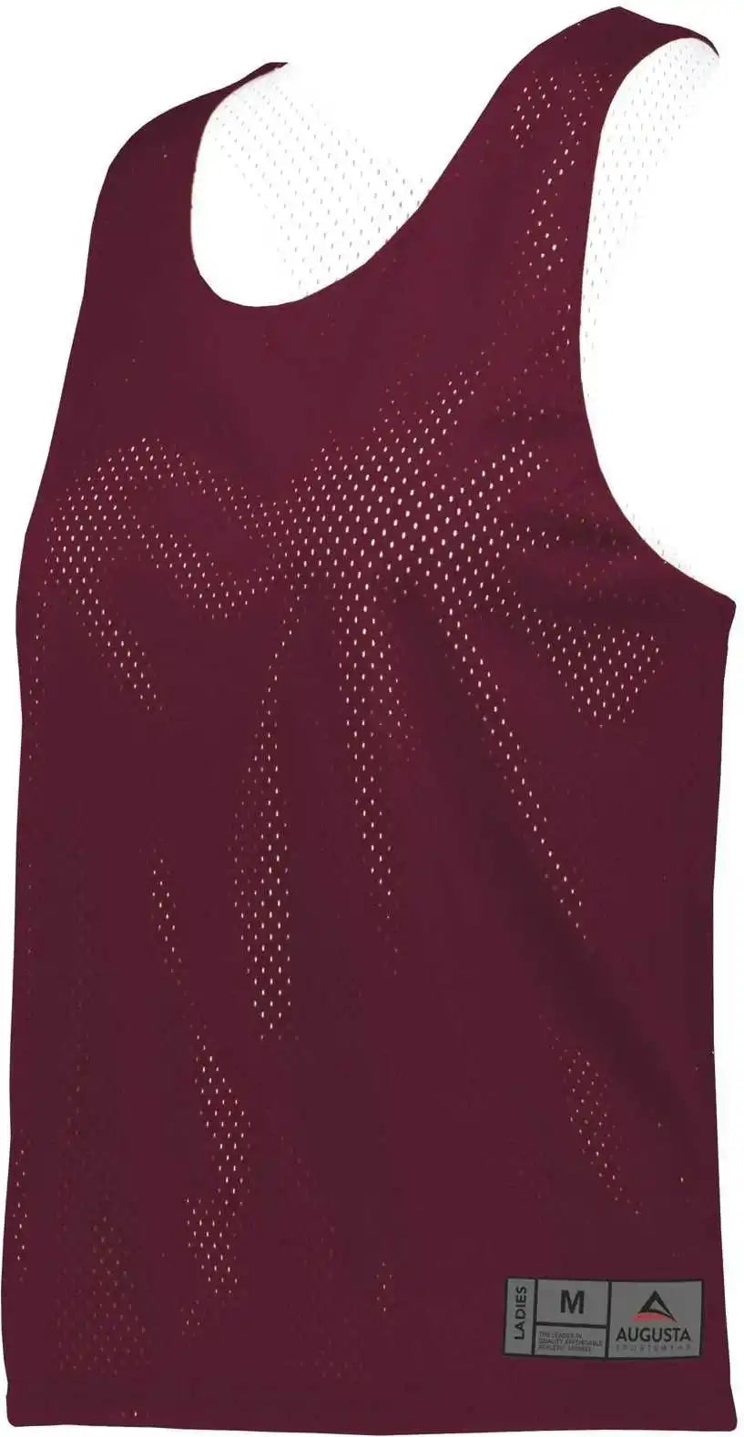 Augusta 9719 Ladies Mesh Reversible Pinnie Maroon White