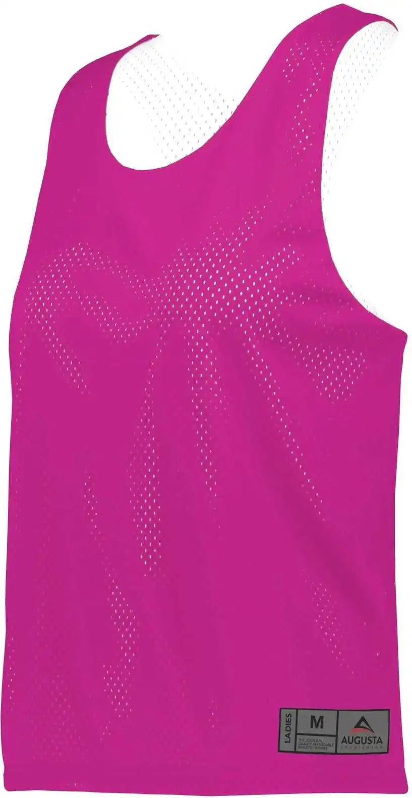 Augusta 9719 Ladies Mesh Reversible Pinnie - Power Pink White