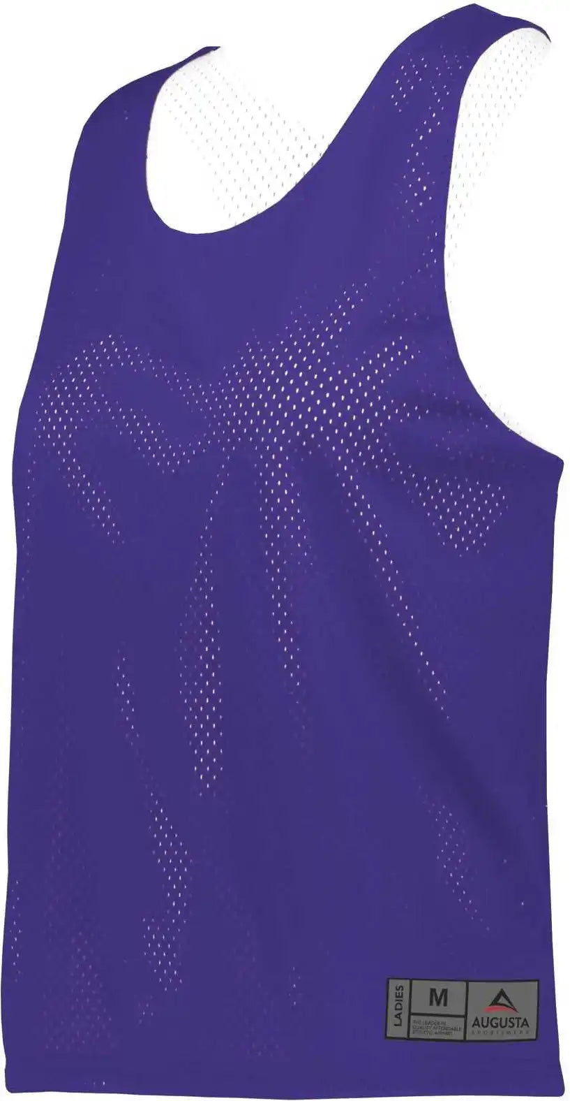 Augusta 9719 Ladies Mesh Reversible Pinnie - Purple White