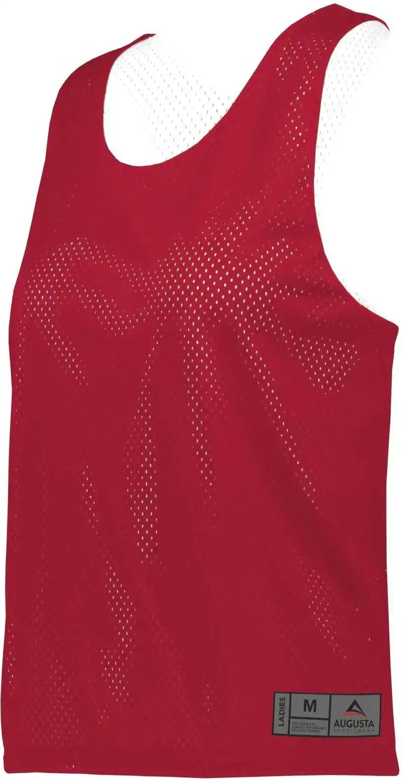 Augusta 9719 Ladies Mesh Reversible Pinnie Scarlet White