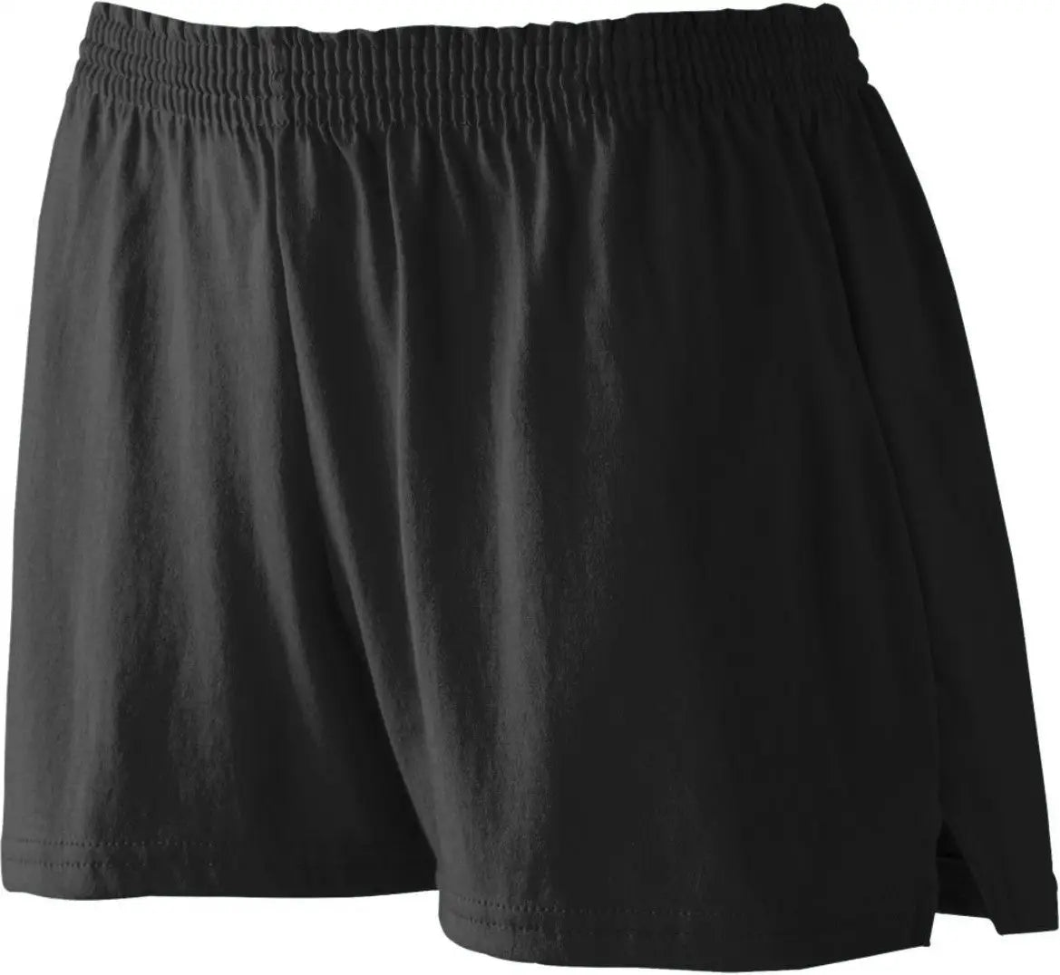 Augusta 988 Girls Trim Fit Jersey Short - Black - Xs